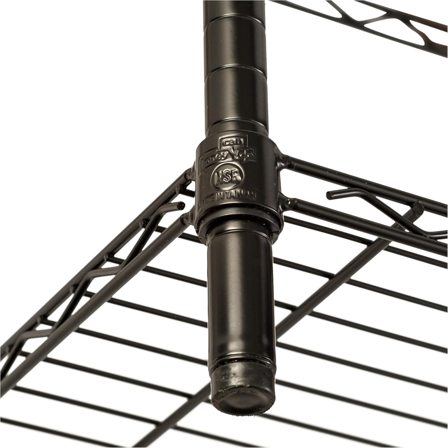 Honey-Can-Do 5-Shelf Steel Adjustable Storage Shelves, Black, Holds up to 350 lb per Shelf