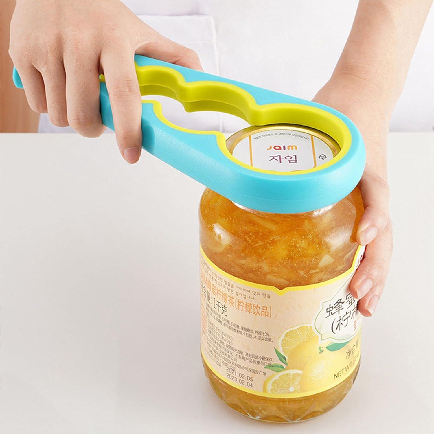 Bottle Opener for Arthritic Hand,Jar Opener for Old People, Children, Women, Those with Weak Hands,Multifunctional Kitchen Gadgets (02-Blue)