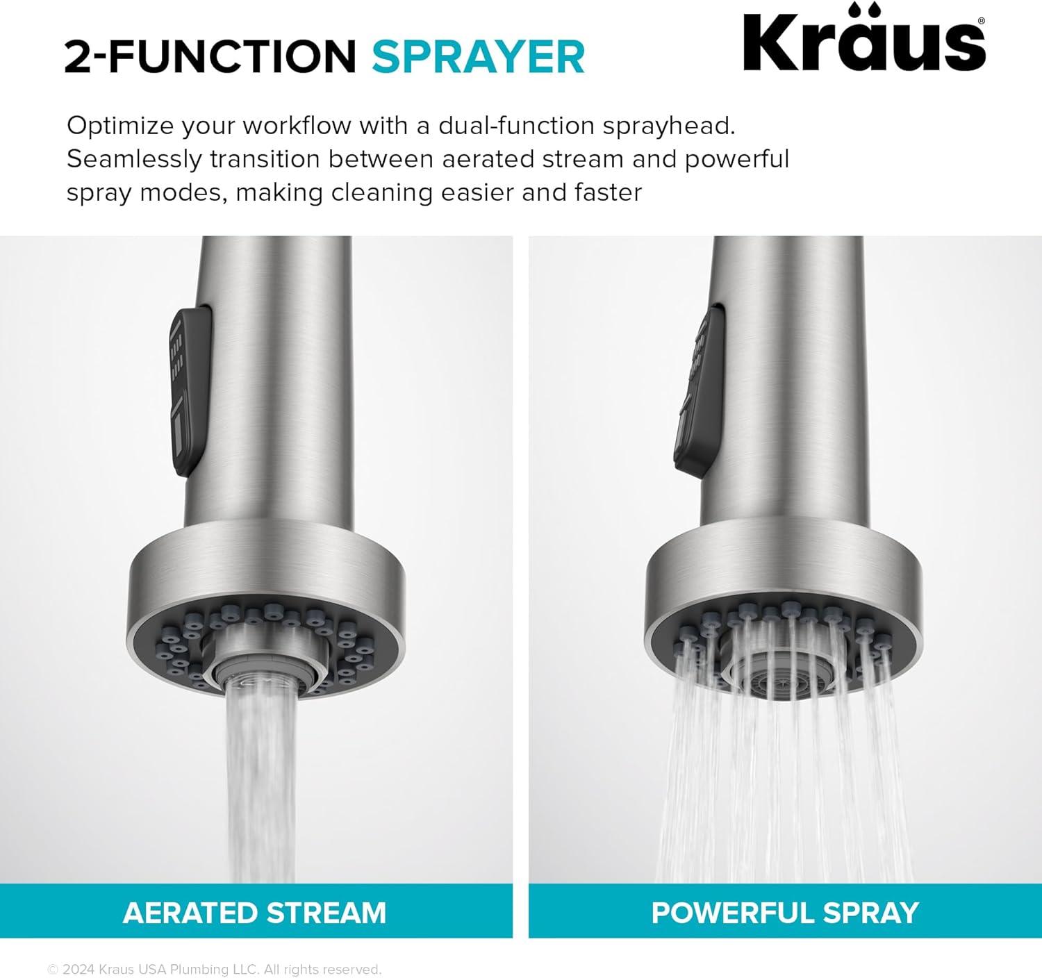 KRAUS Bolden Motion Sensor Single Handle Pull Down Touchless Kitchen Faucet