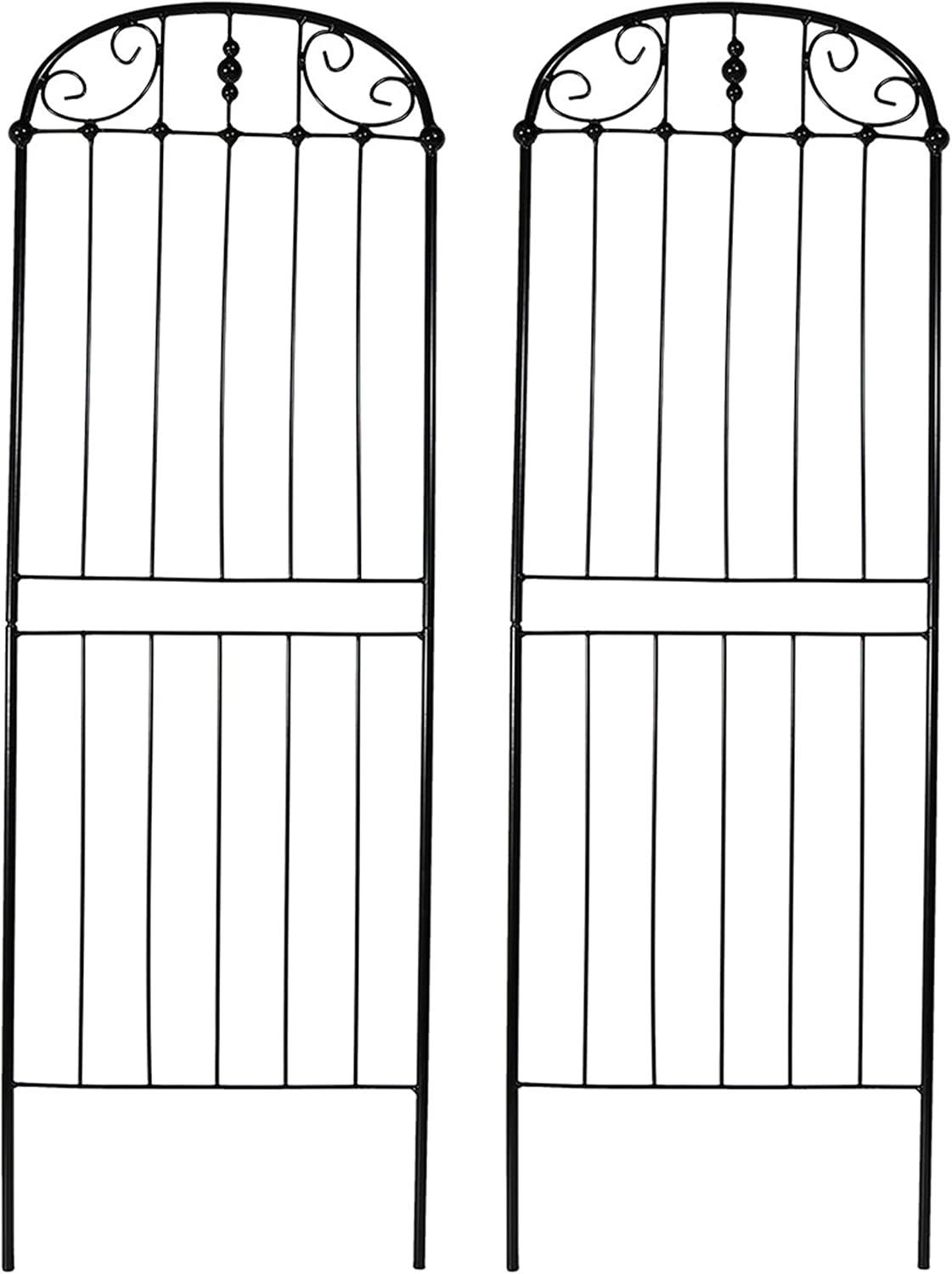 Sunnydaze Metal Wire Traditional Garden Trellis for Climbing Plants and Flowers - 32" H - Black - 2-Pack