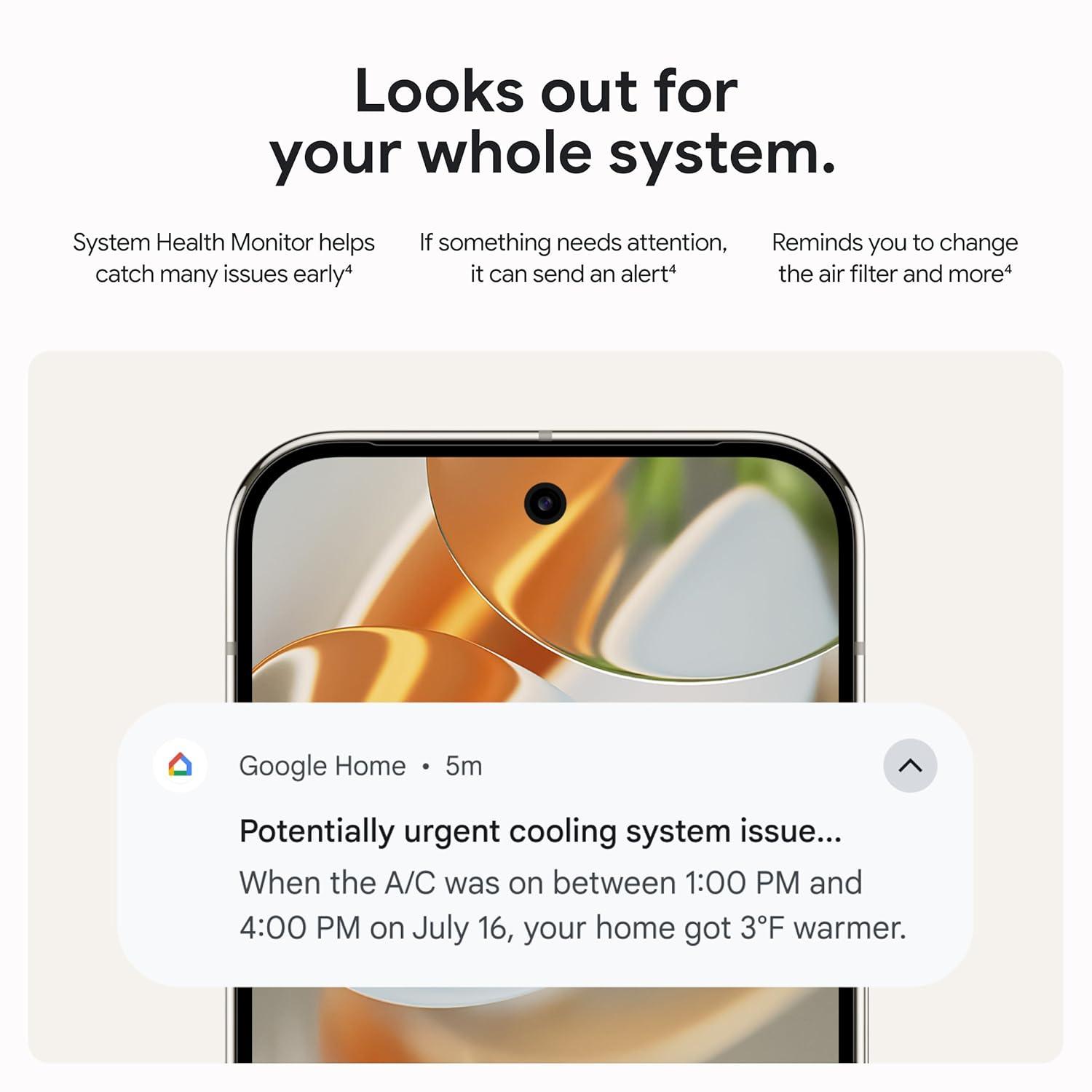 Google Nest Learning Thermostat (4th Gen) with Nest Temperature Sensor (2nd Gen) - Silver: Wi-Fi, Energy Star Certified