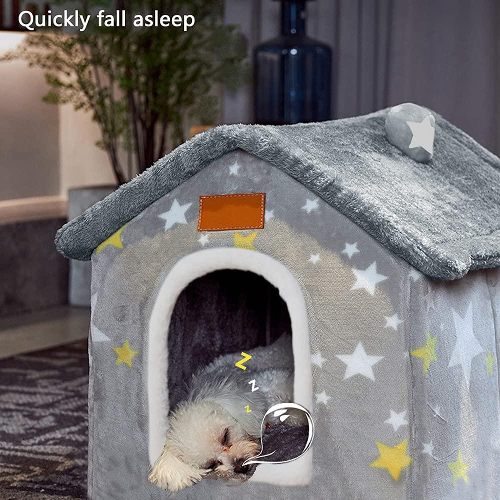 Dog House Indoor Memory Sponge, Foldable Dog House Kennel Bed Mat With Cushion For Small Medium Large Dogs Cats, Winter Warm Cat Nest Puppy Cave Sofa Pet Products (Medium)