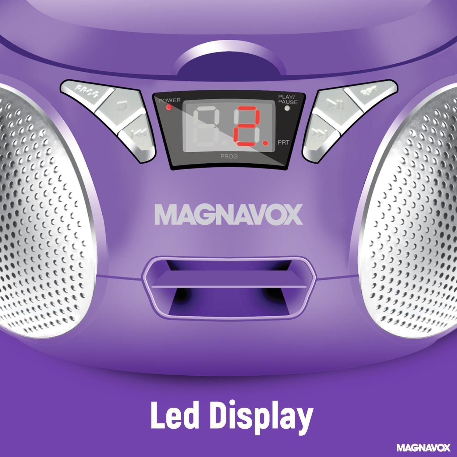 Magnavox Purple Portable CD Boombox with AM/FM Radio