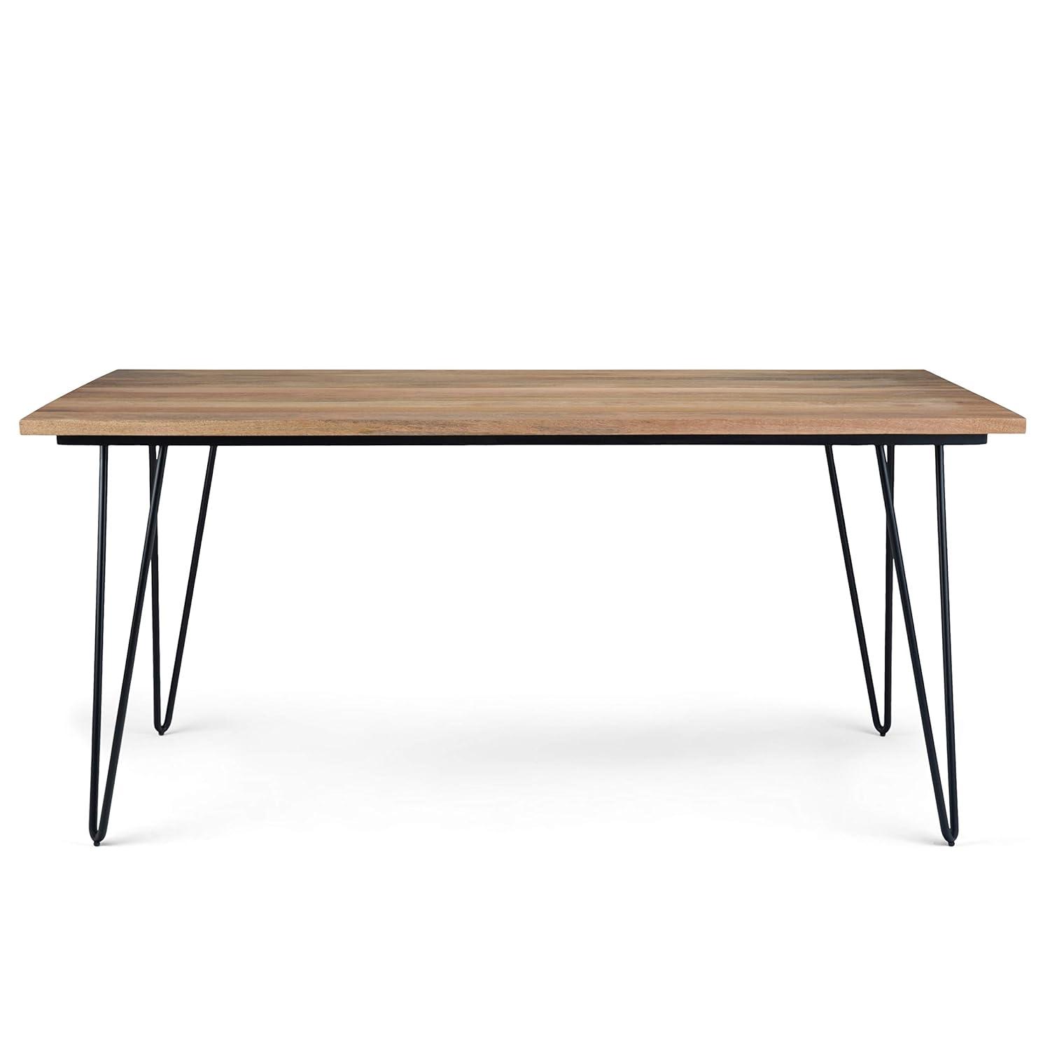 Hunter Solid Mango Wood Dining Table, Industrial Style