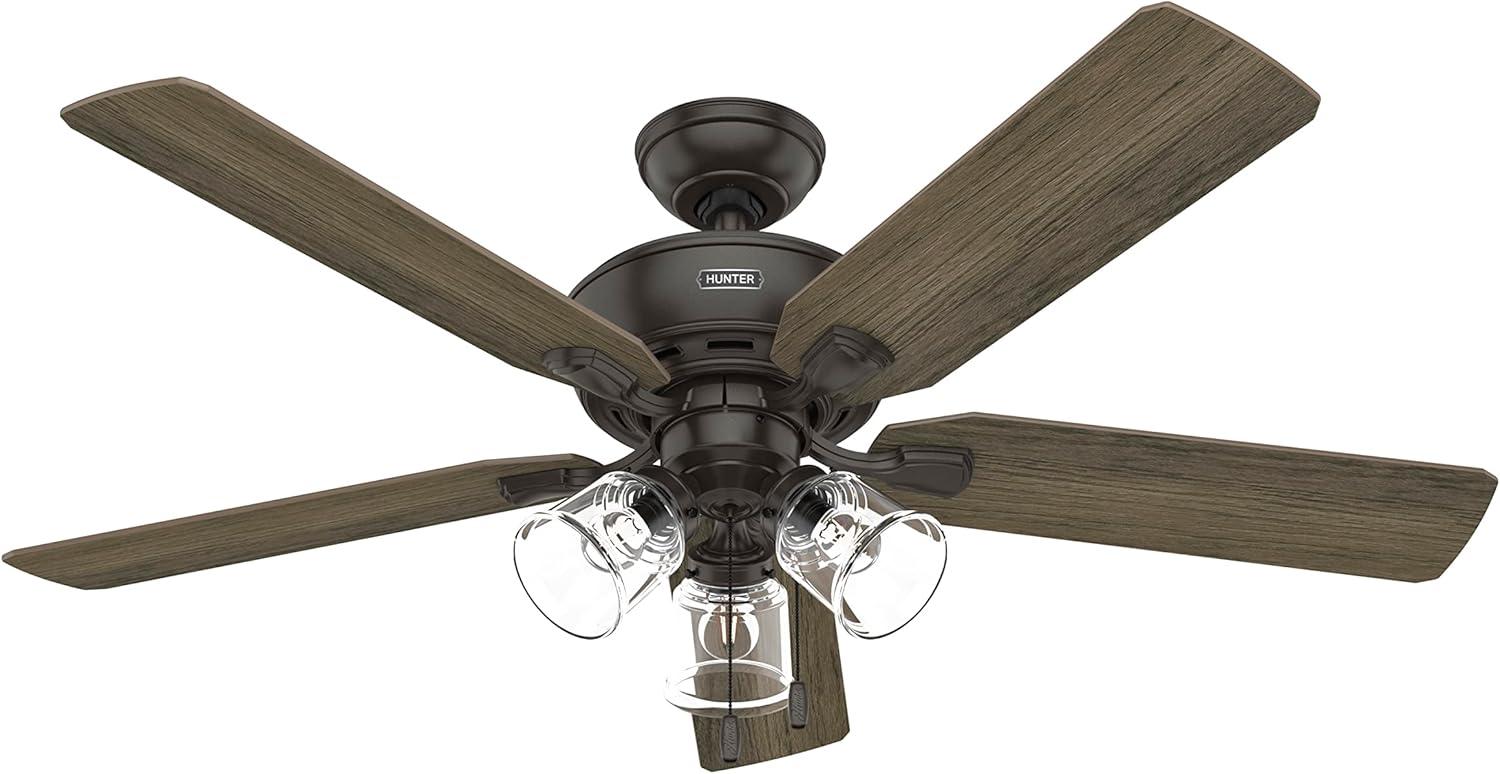 52" Rosner 5 - Blade Ceiling Fan With Lights and Pull Chains