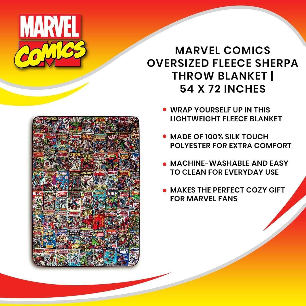 Surreal Entertainment Marvel Comics Oversized Fleece Throw Blanket | 54 x 72 Inches