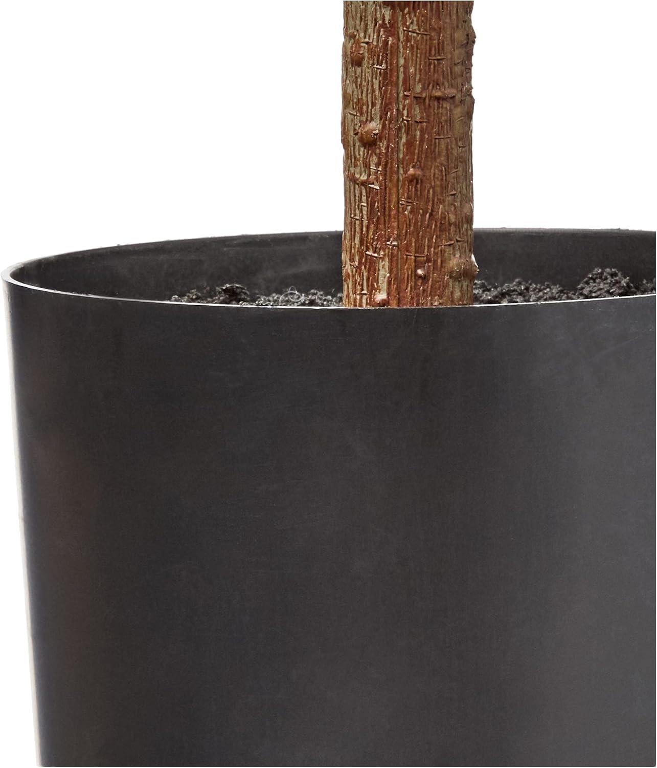 Gracie Oaks Fig 54'' Faux Fiddle Leaf Fig Tree in Stone Pot