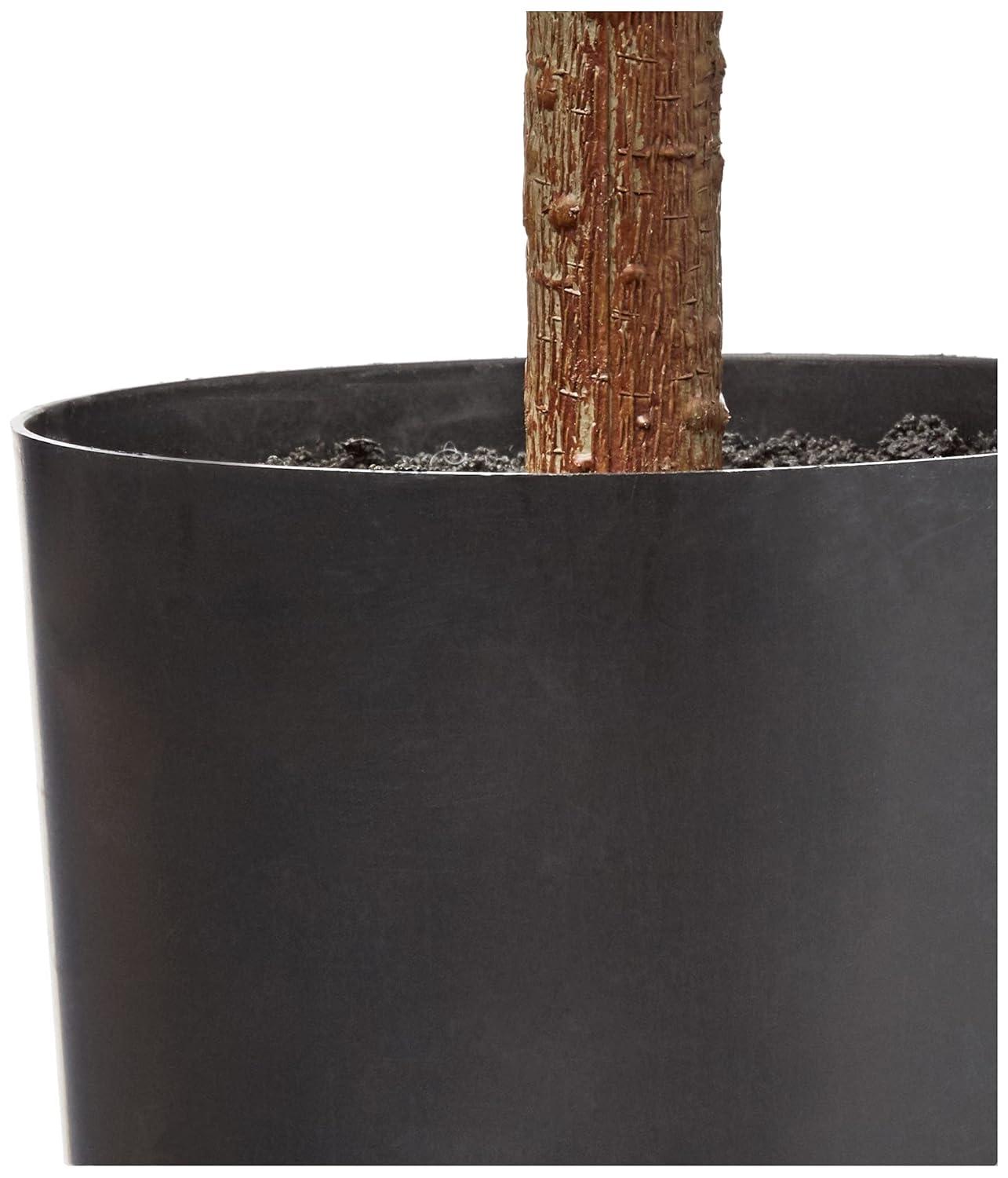 Gracie Oaks Fig 54'' Faux Fiddle Leaf Fig Tree in Stone Pot