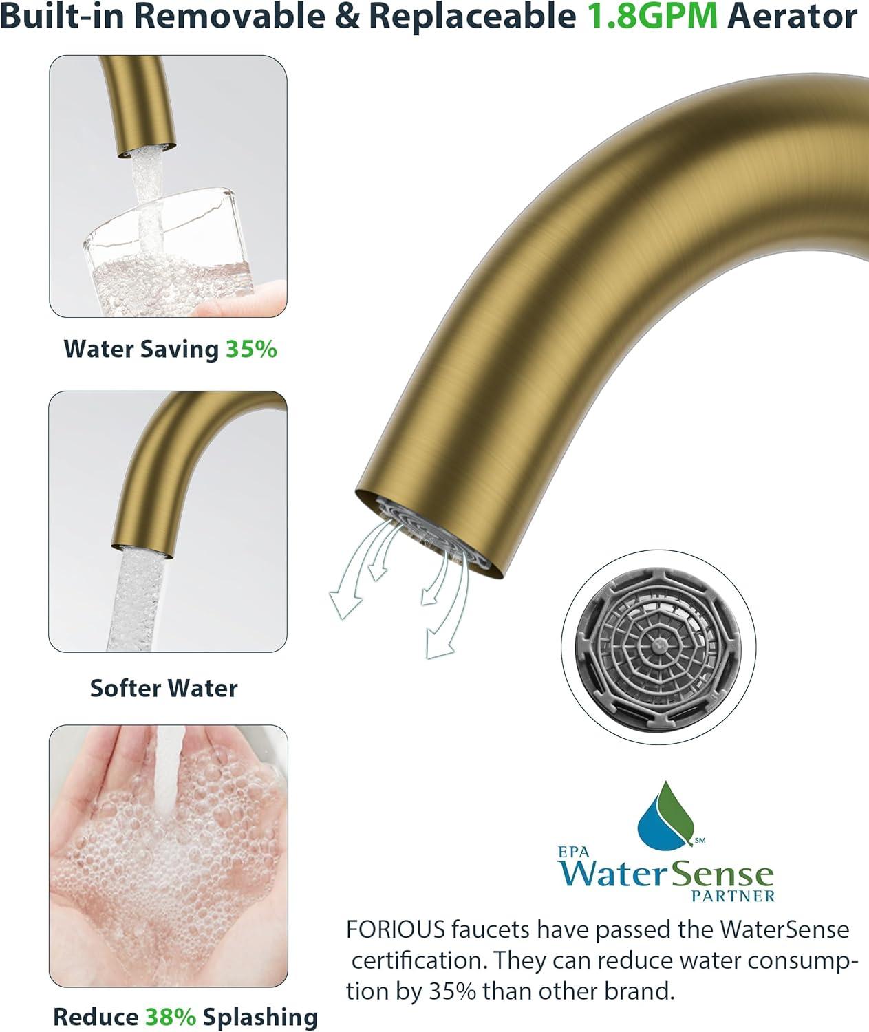 Single Handle Stainless Steel Bar Faucet With Supply Lines And Deckplate