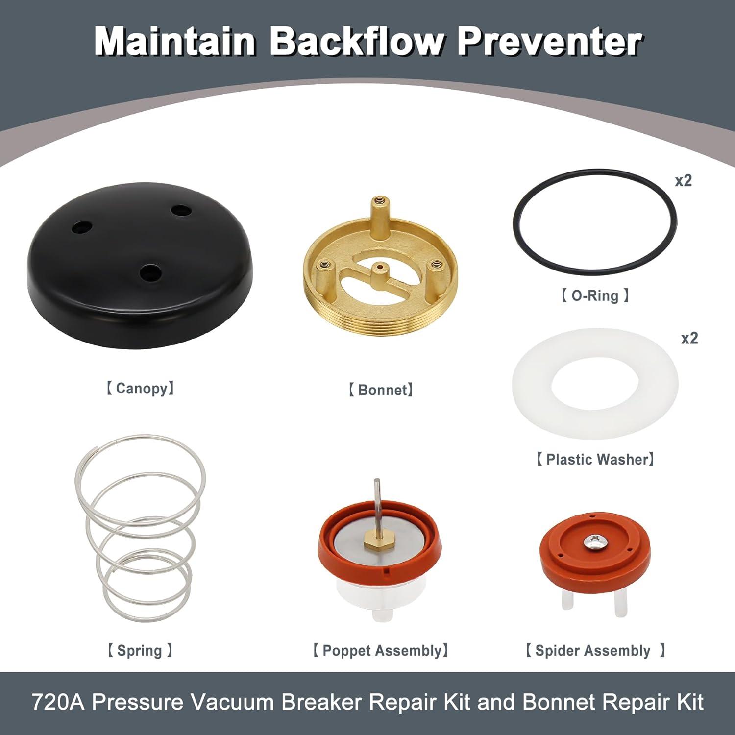 Stainless Steel and Plastic Pressure Vacuum Breaker Repair Kit