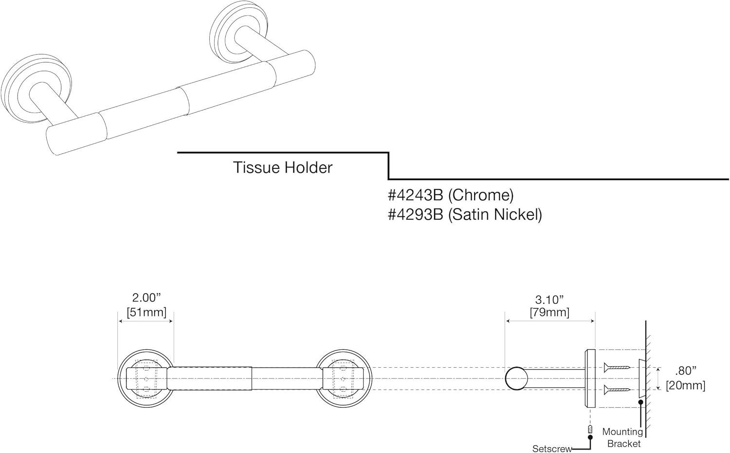 Satin Nickel Wall-Mounted Cylindrical Toilet Paper Holder