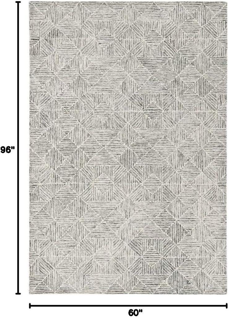 SAFAVIEH Abstract Brock Geometric Area Rug, Green/Ivory, 5' x 8'