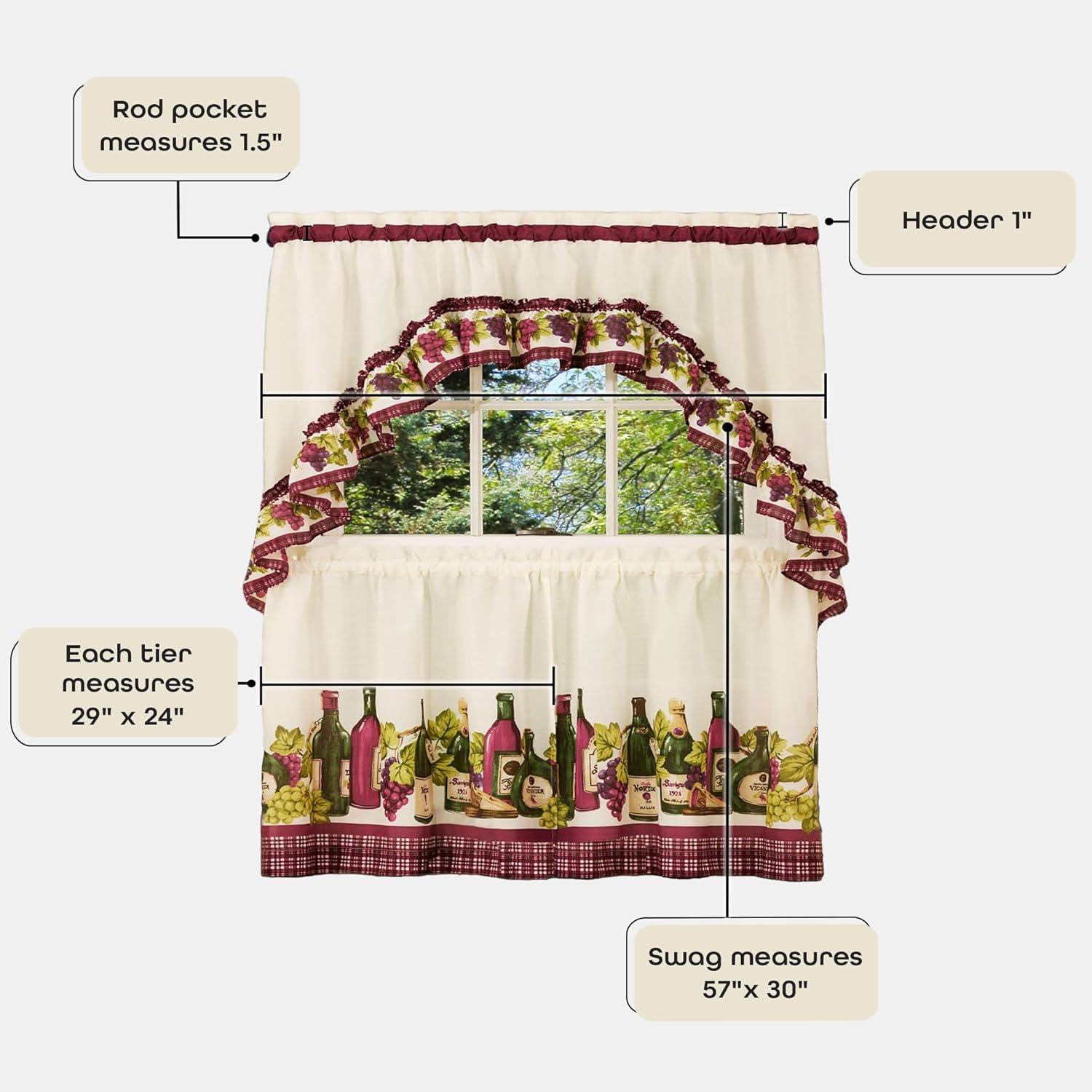 Chardonnay Kitchen Curtain & Swag Set, 1 Each
