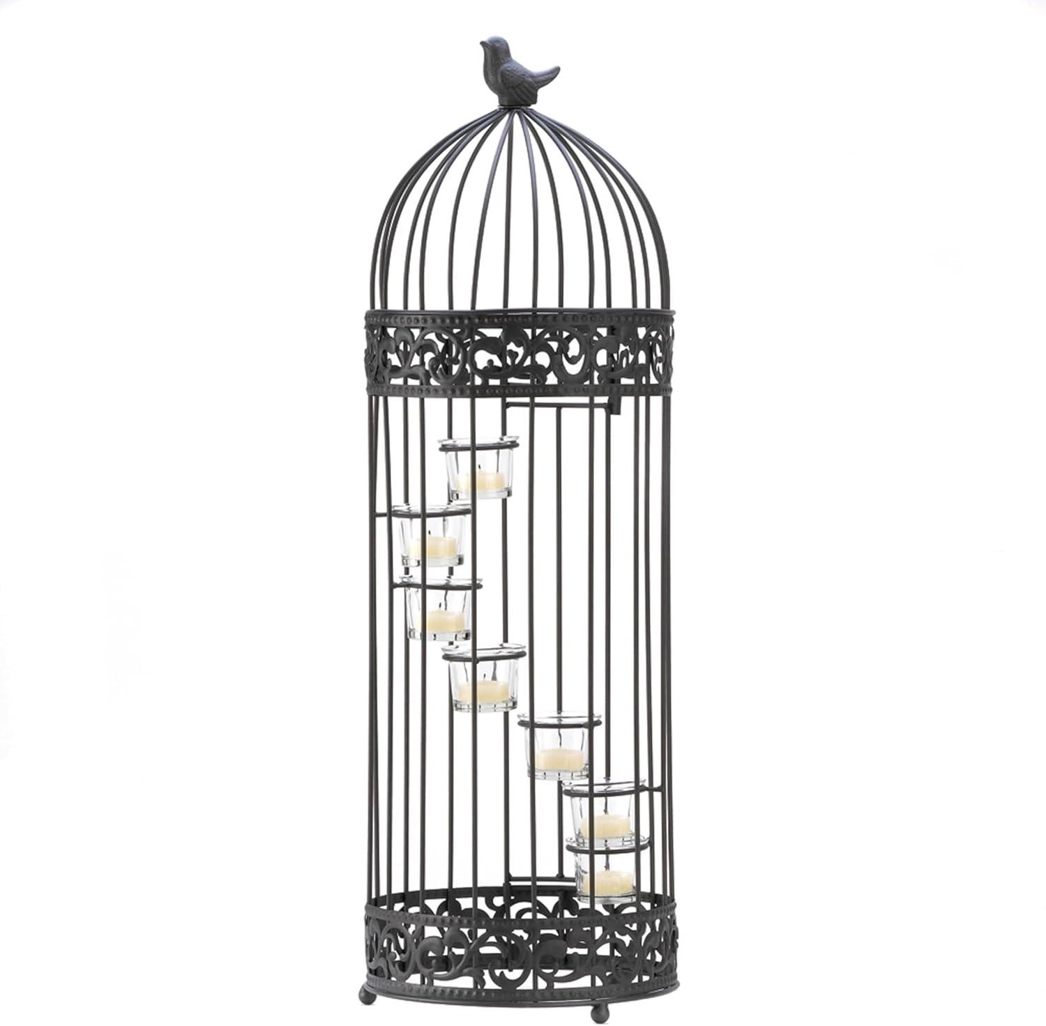 Spiral Staircase Tealight Holder with Birdcage Design