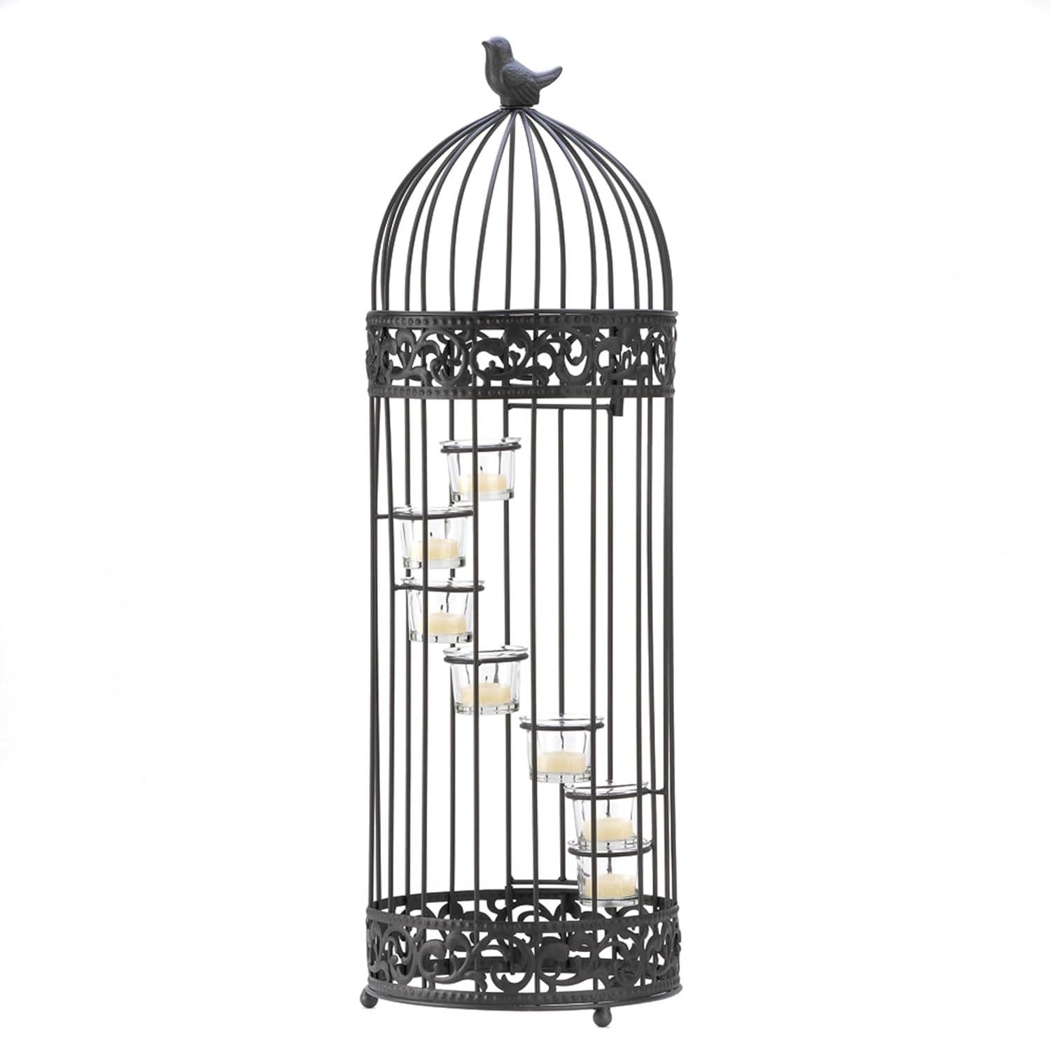 Spiral Staircase Tealight Holder with Birdcage Design