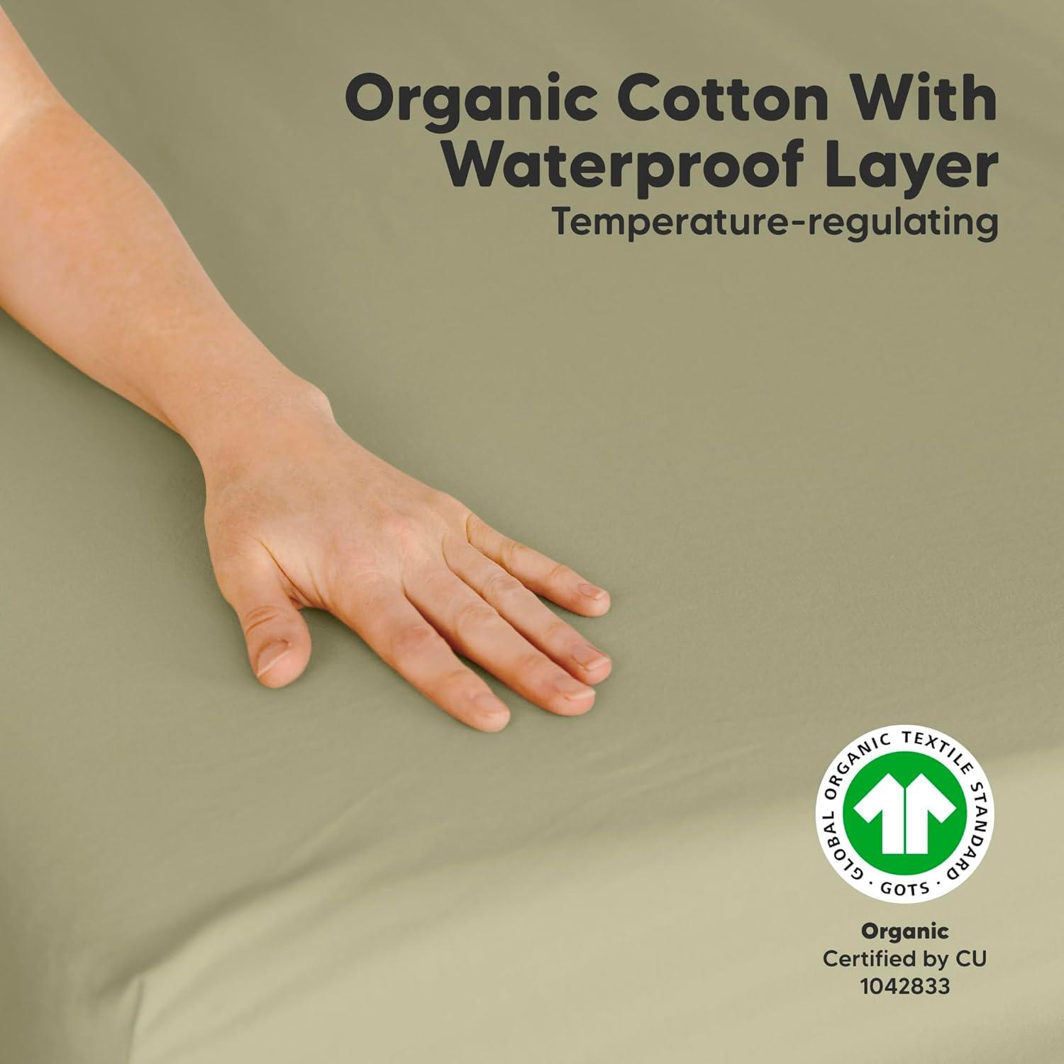 KeaBabies 2pk Soothe Waterproof Fitted Mini Crib Sheets for Girl, Boy, 100% Organic Soft Cotton Pack and Play Sheets (Oregano)