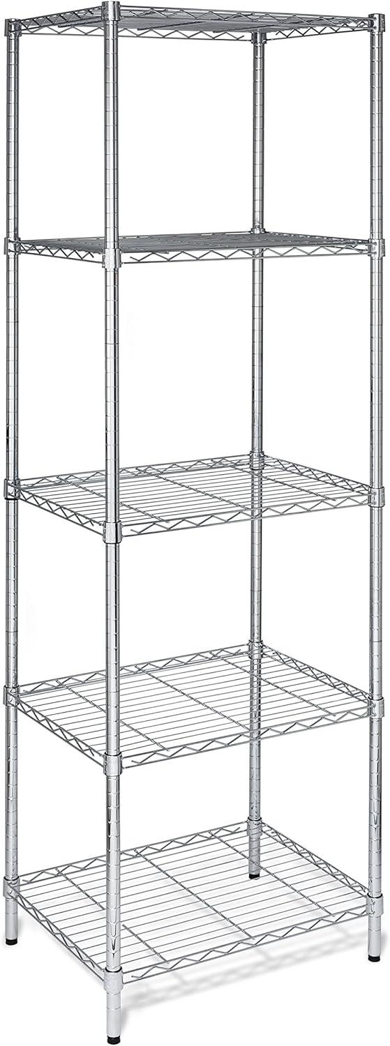 Honey-Can-Do Chrome 5-Tier Adjustable Kids Storage Shelving Unit