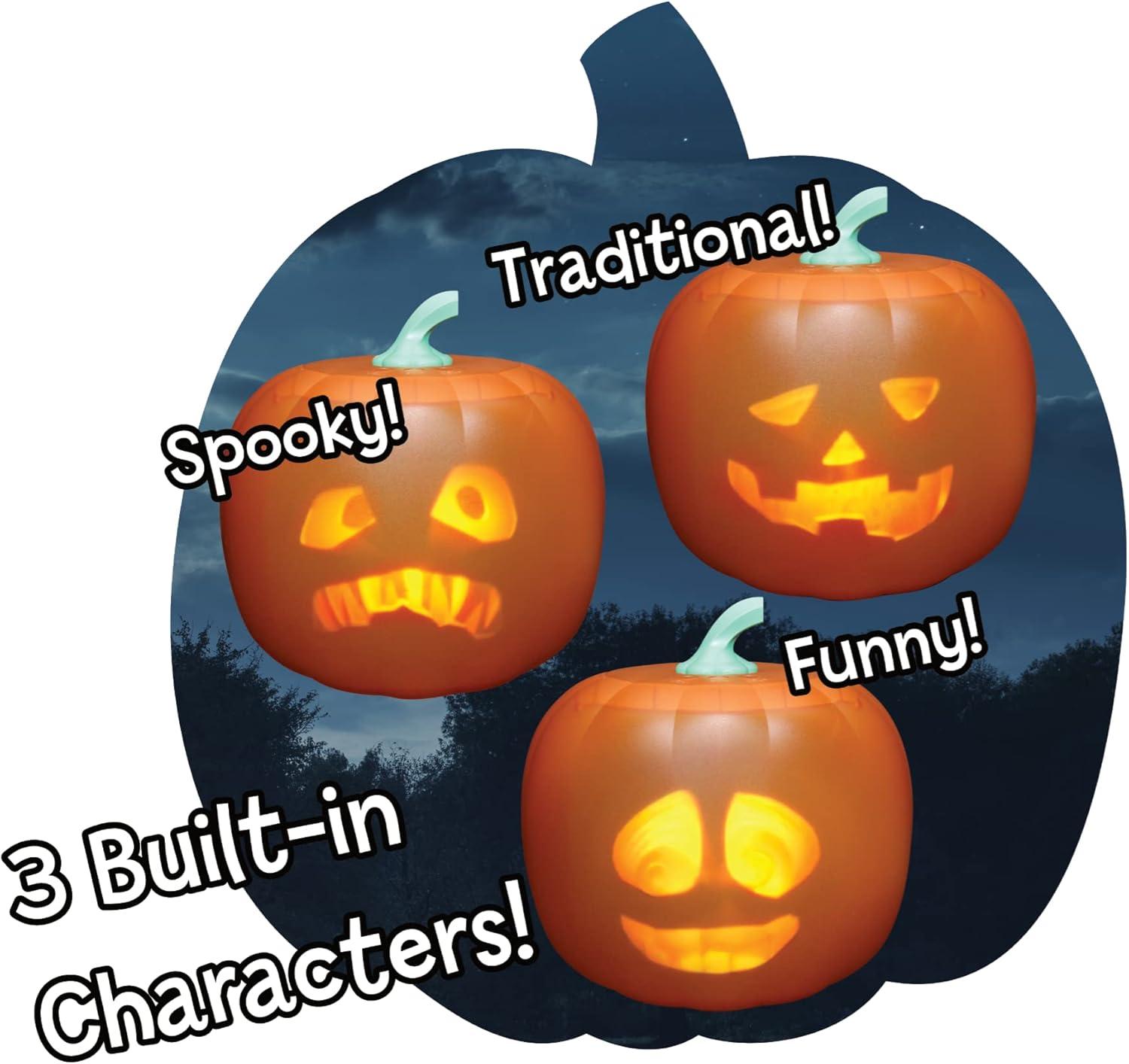Jabberin Jack XL Talking Animated White Pumpkin with Built in Projector & Speaker Plug'n Play