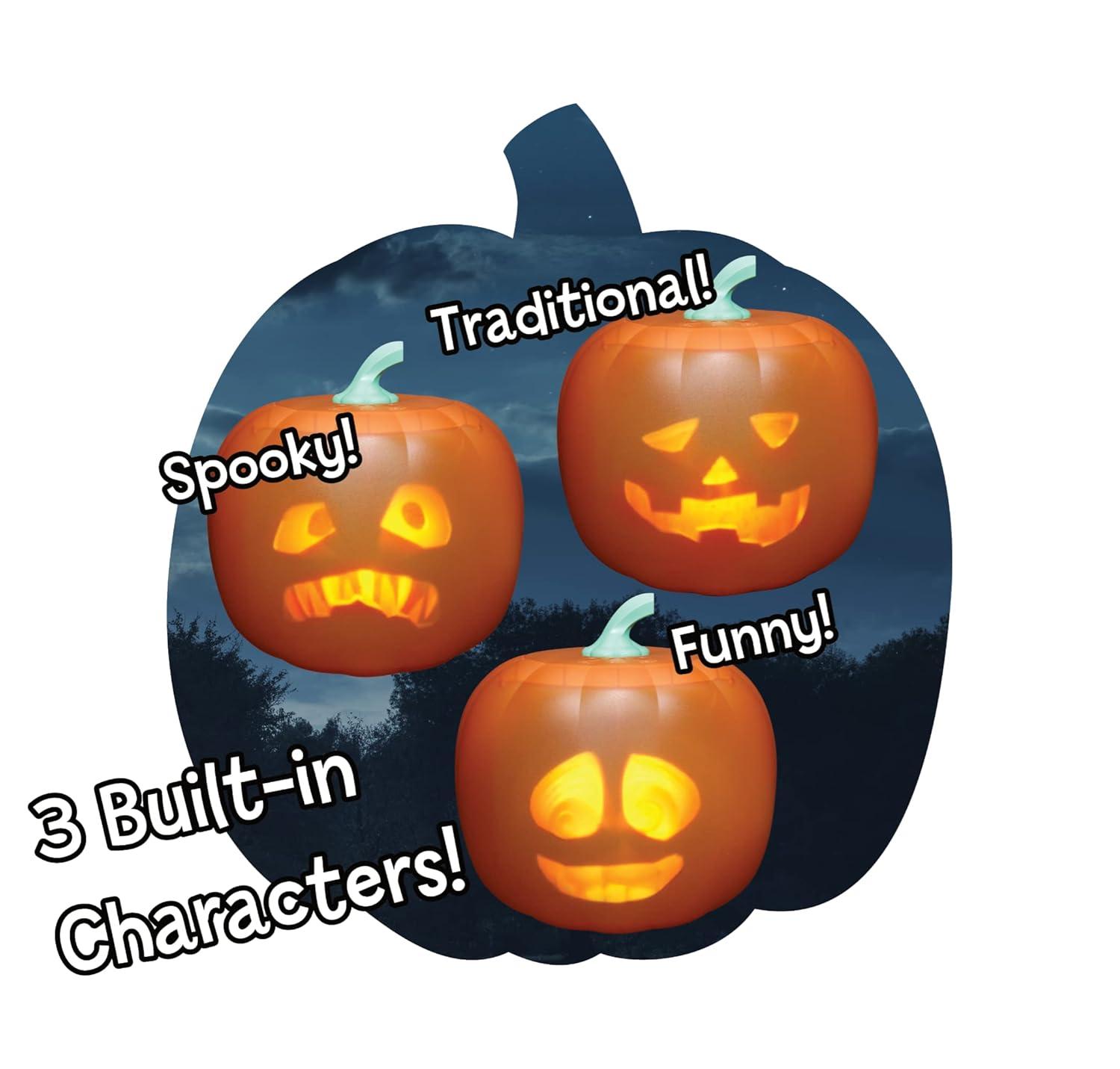 Jabberin Jack XL Talking Animated White Pumpkin with Built in Projector & Speaker Plug'n Play
