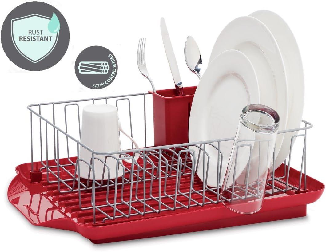 Farberware Professional 3-piece Dish Rack Set in Red