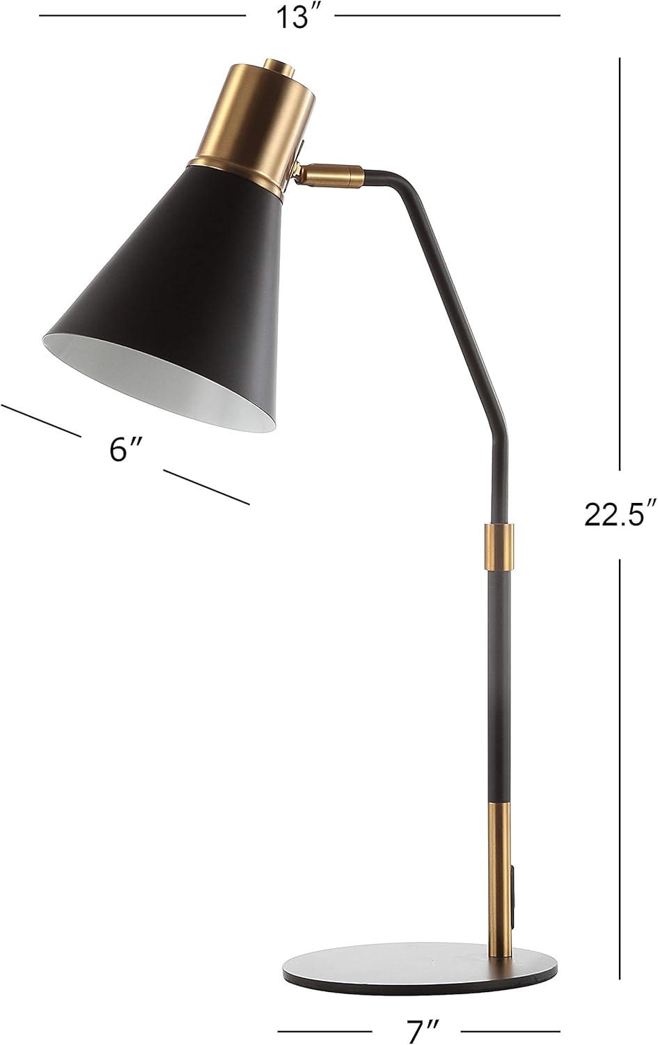 Apollo 22.5" Black and Brass Metal LED Task Lamp