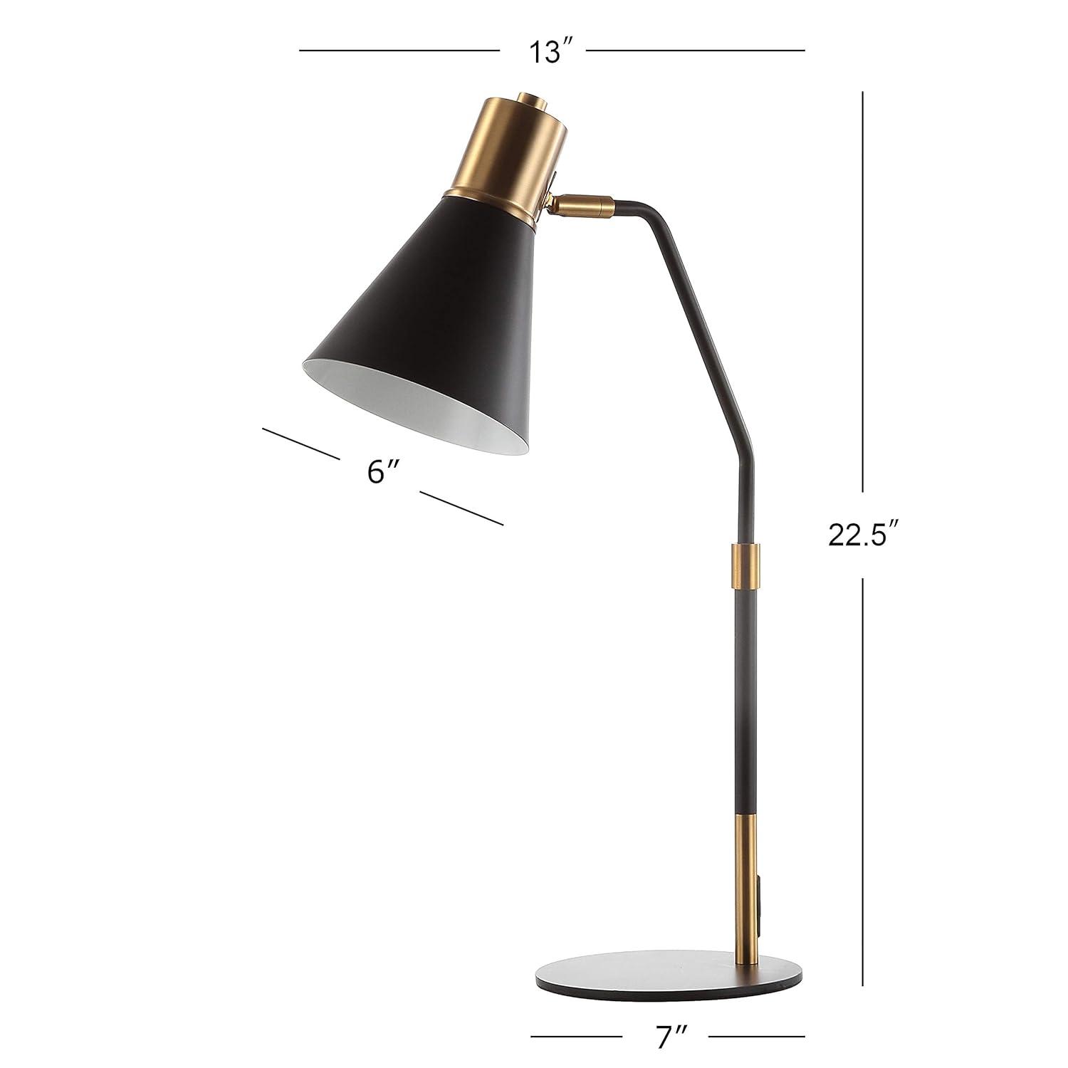 Apollo 22.5" Metal LED Task Lamp, Black/Brass Gold