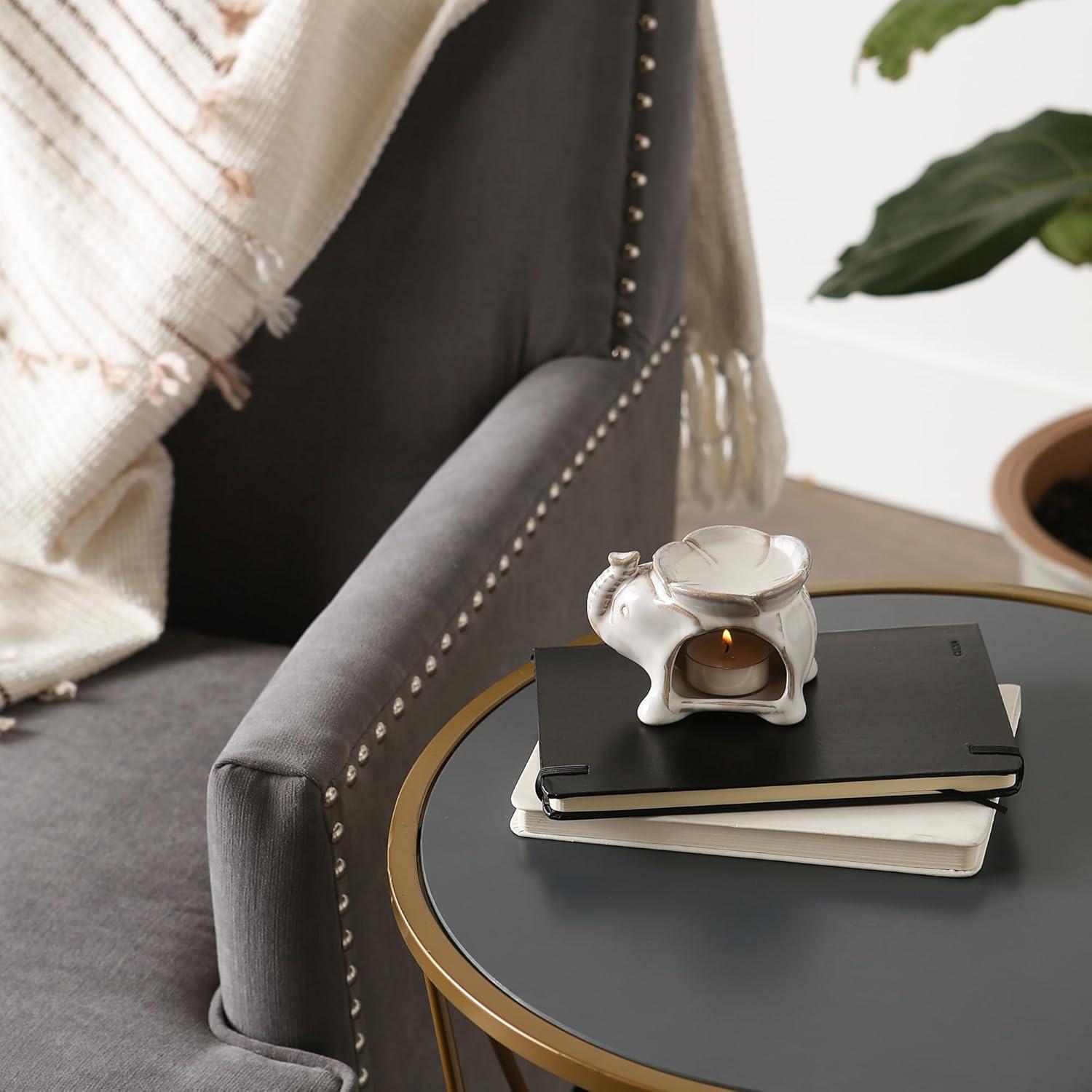 Porcelain Elephant Trio Oil Warmers in Multicolor