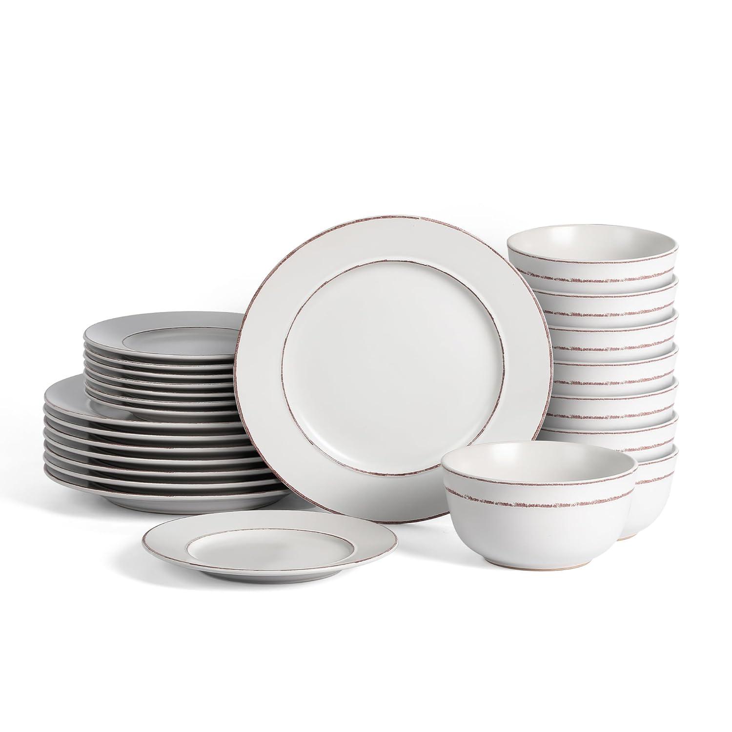 Earth & Clay Earth & Clay Hazel 24-Piece Dinnerware Set Stoneware (Set of 24)