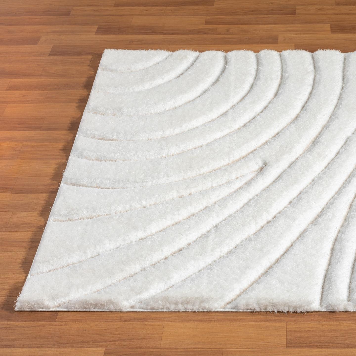 Luxe Weavers Modern Shag Geometric Area Rug, Gray 5x7
