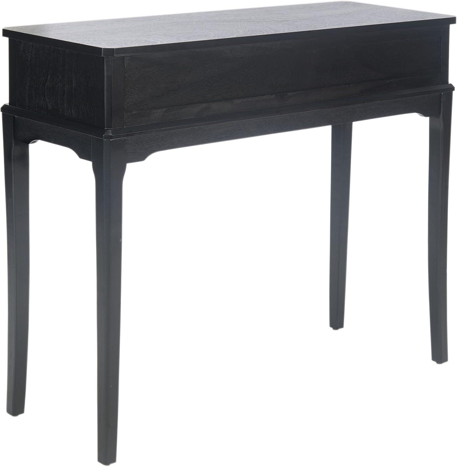 Opal 39'' Rich Black Wood and Metal Console Table with Storage