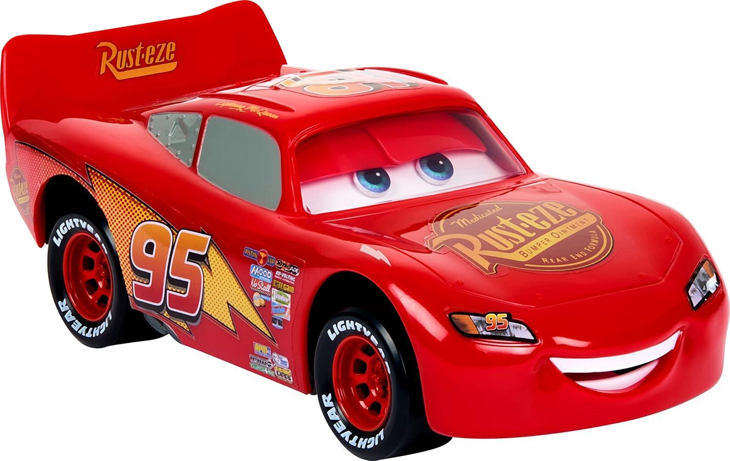 Disney Pixar Cars Toy Cars & Trucks, Moving Moments Lightning McQueen Vehicle with Moving Eyes & Mouth