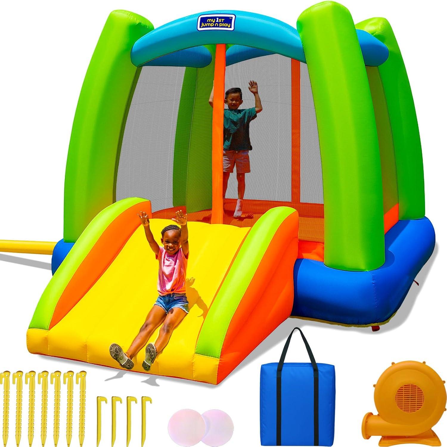 Sportspower My 1st Jump 'n Play, 12 feet Inflatable Bounce House with Lifetime Warranty on Blower, Great for Kids Aged 3-8