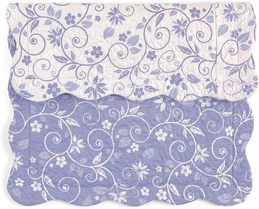 Lavender Floral Scroll Reversible Polyester Standard Pillow Sham