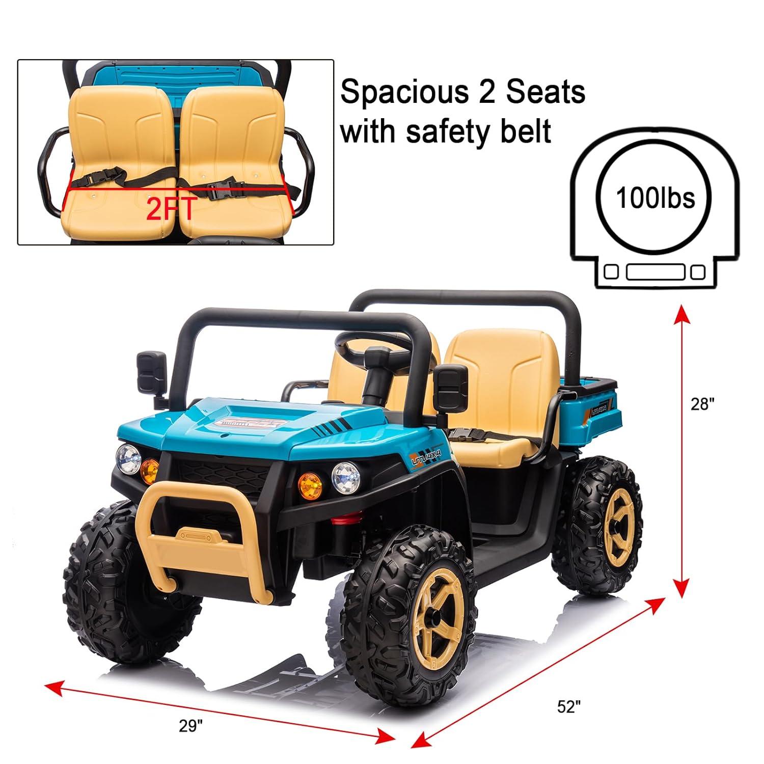 Himimi Delia Himimi 24 Voltage  Ride On Dump Truck, 2 Seater Kids UTV with Electric Dump Bed, Remote Control