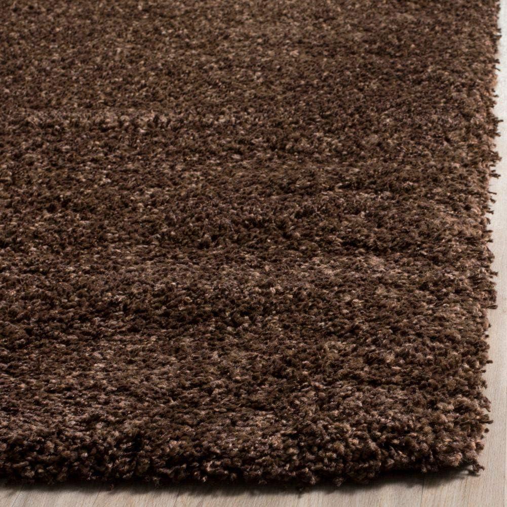 California Shag SG151 Power Loomed Indoor Accent Rug - Brown - 4'x4' - Safavieh