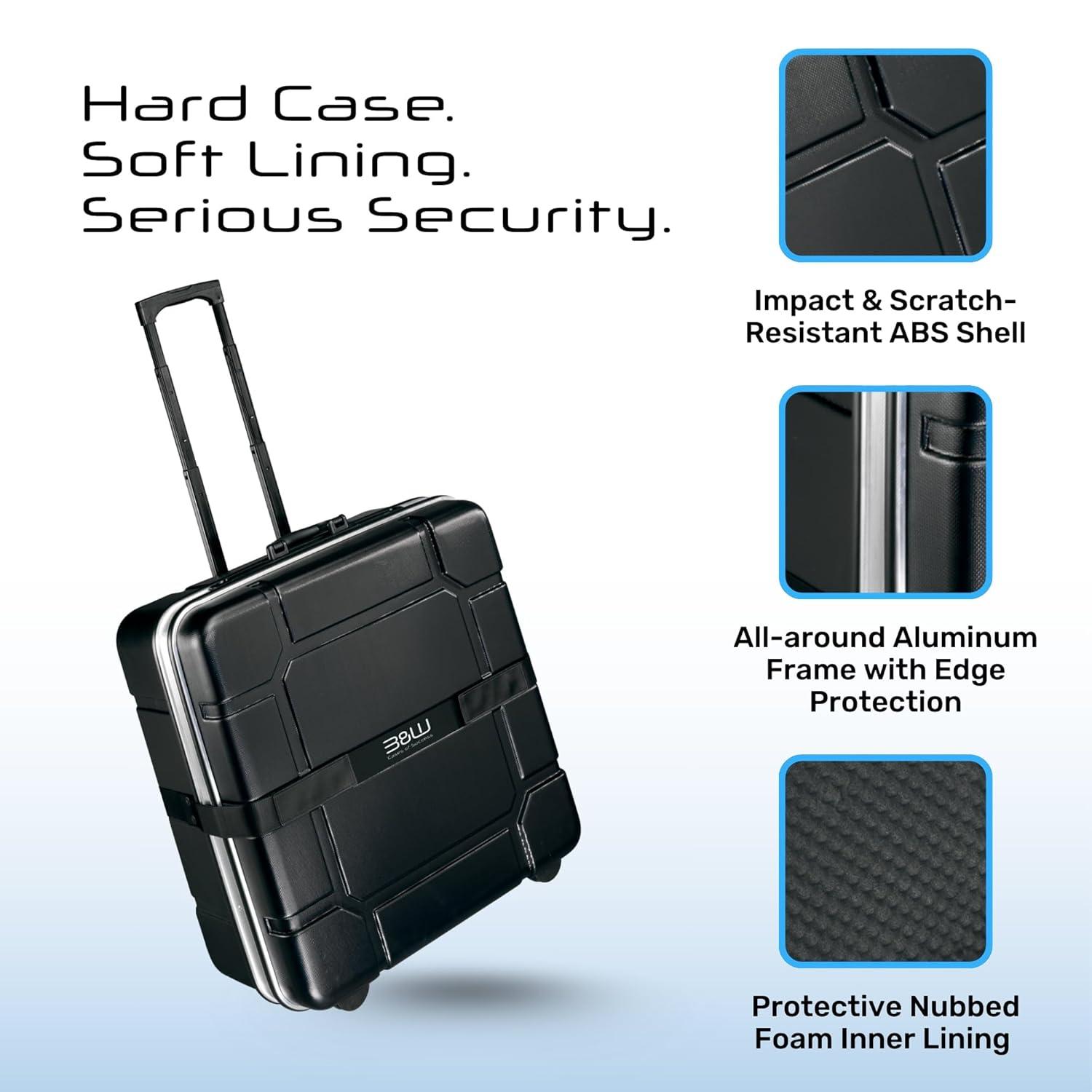 B&W International Foldon Hard Shell, Travel Bicycle Case for Folding Bikes, Black