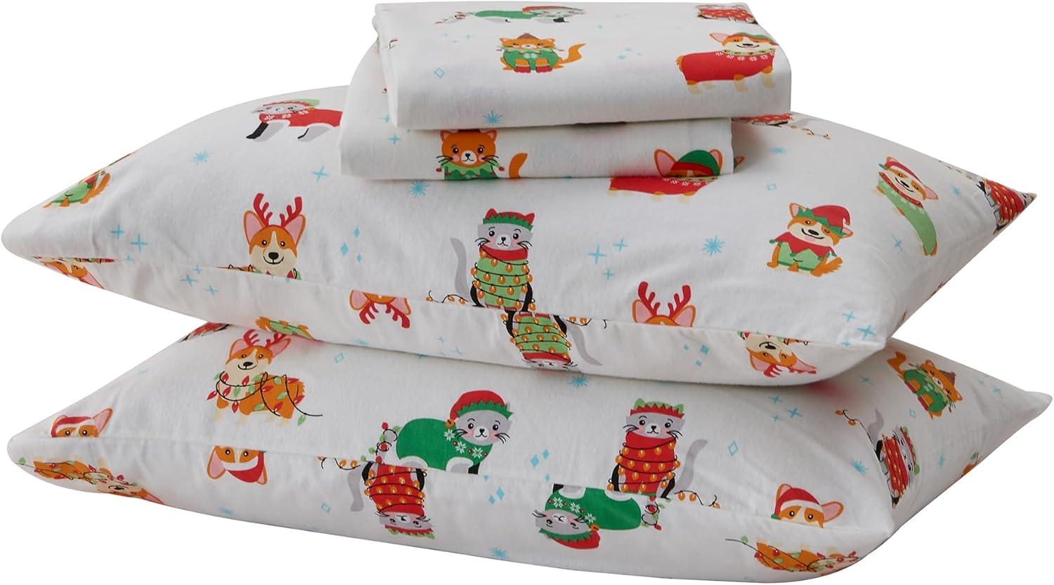 100% Cotton Christmas Flannel Sheets - Great Bay Home