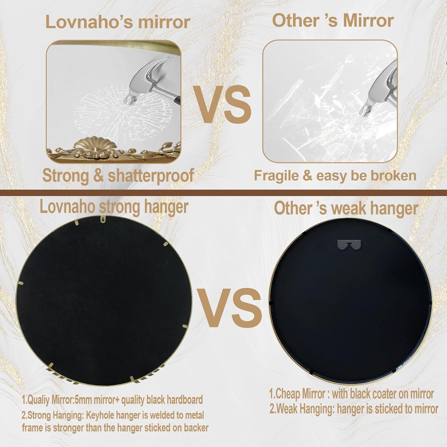 Beautiful Round Ornate Gold Frame Mirror 24" by Drew Barrymore