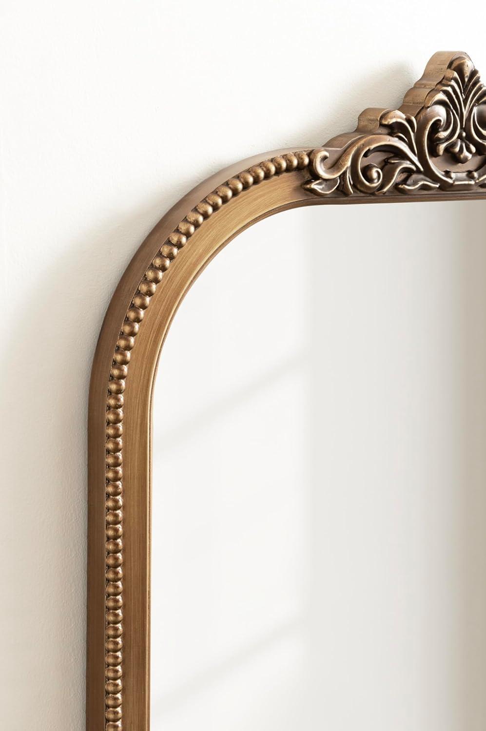 Kate & Laurel All Things Decor 24"x38" Hubanks Arched Wall Mirror Gold