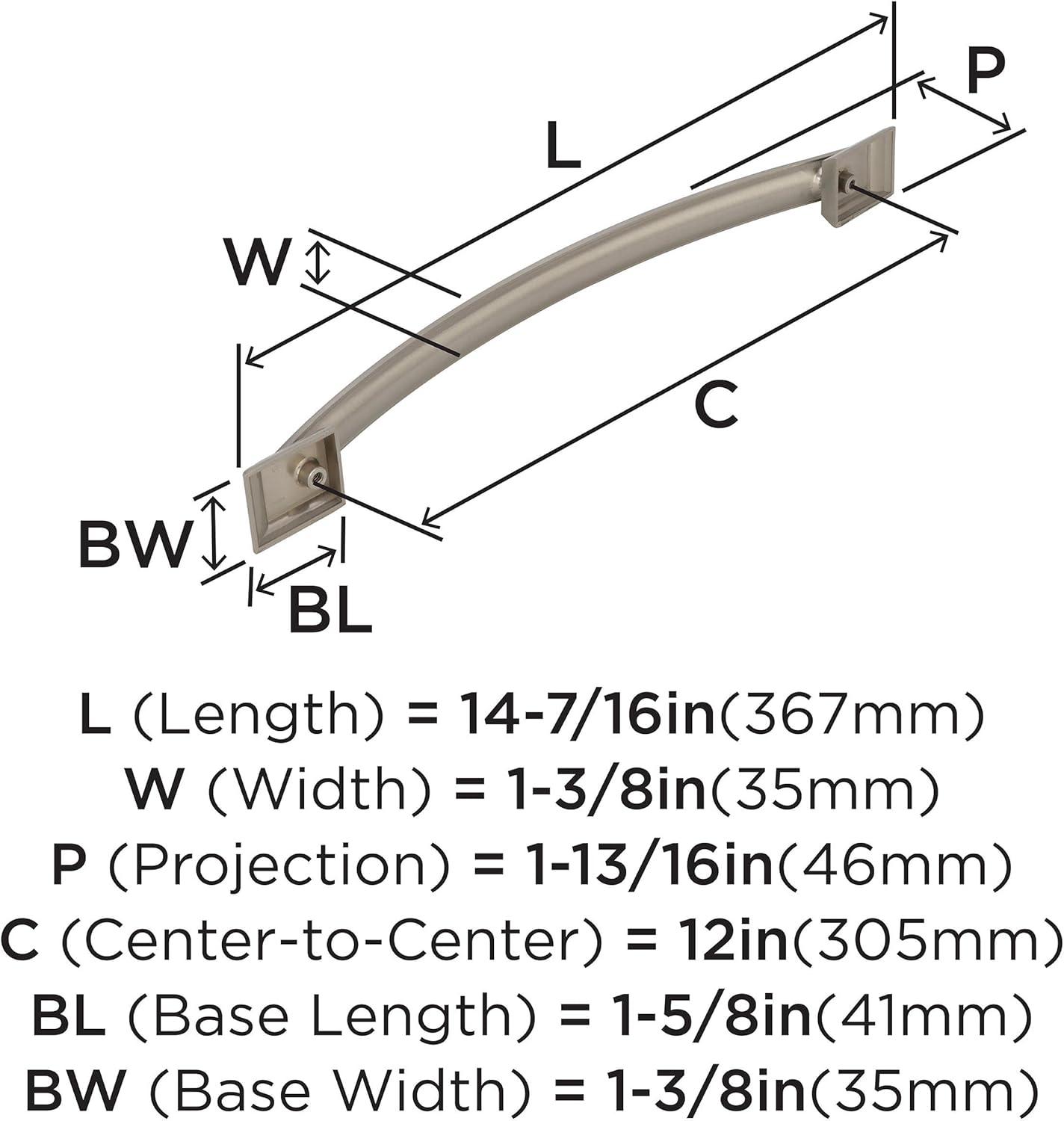 Satin Nickel Modern Appliance Pull with Mounting Hardware