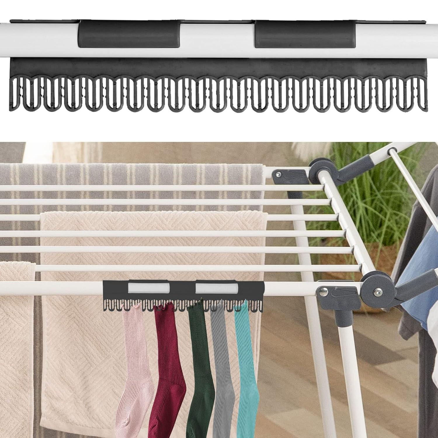 Foldable White Carbon Steel Gullwing Clothes Drying Rack
