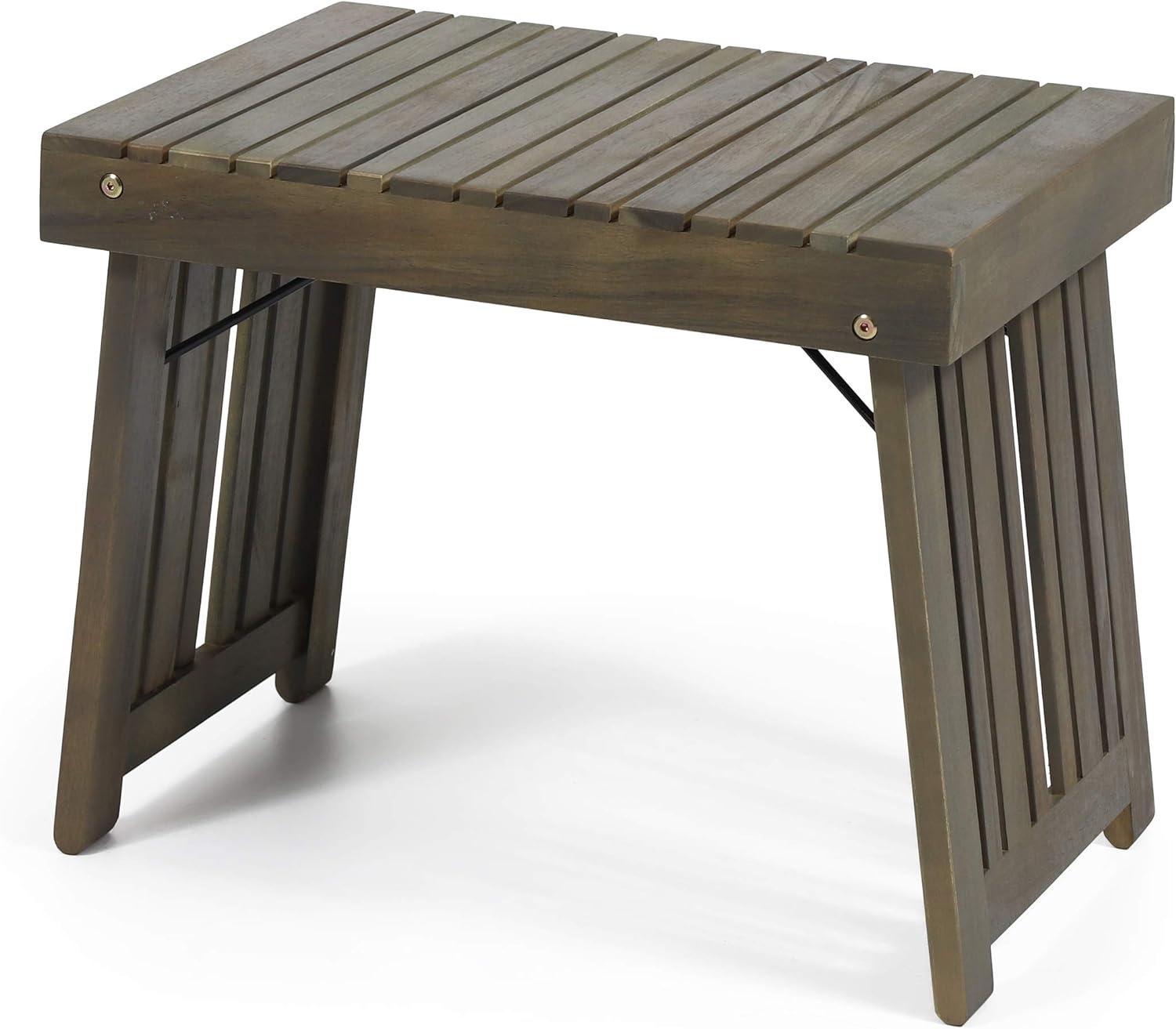 Kyoto Acacia Wood Folding Side Table: Compact, Water-Resistant Patio Furniture - Christopher Knight Home