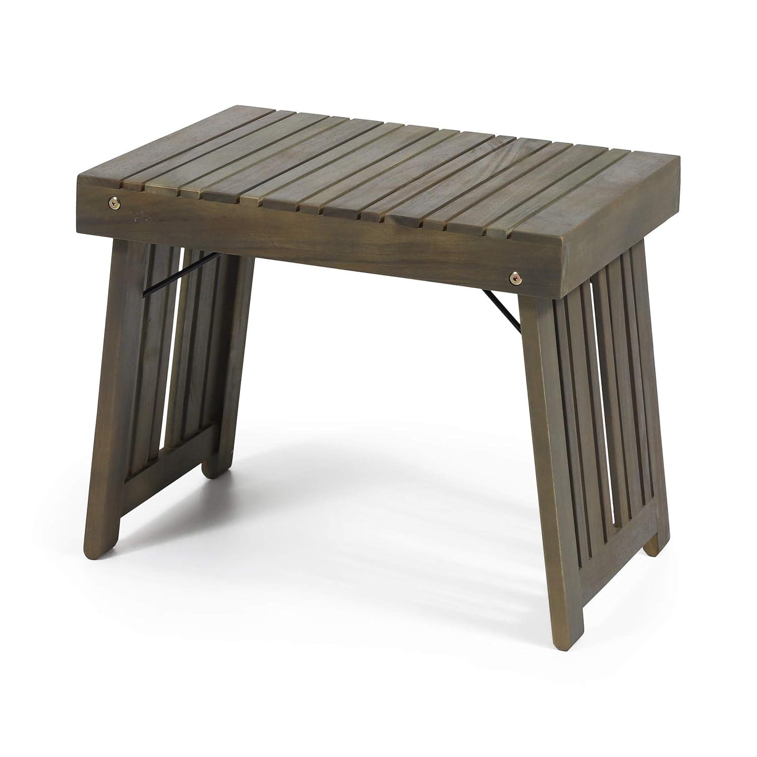 Kyoto Acacia Wood Folding Side Table: Compact, Water-Resistant Patio Furniture - Christopher Knight Home