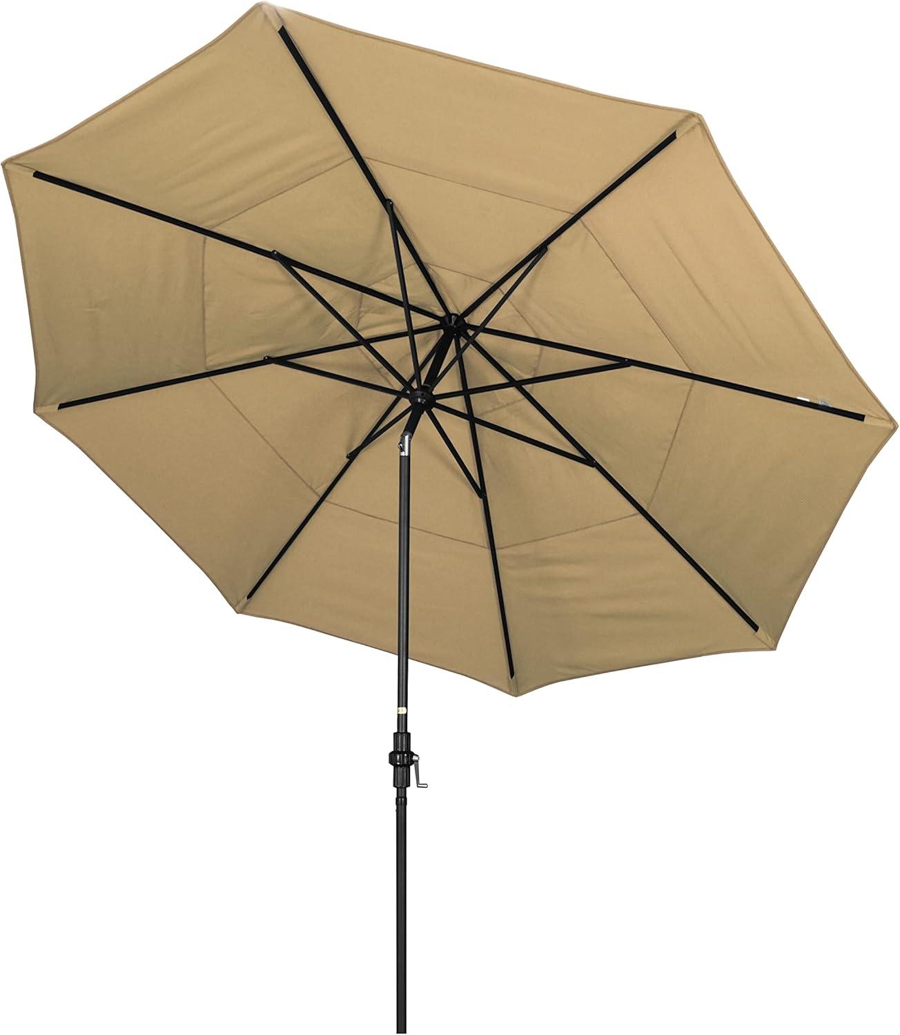 Champagne Octagon Aluminum Market Umbrella with Crank Lift