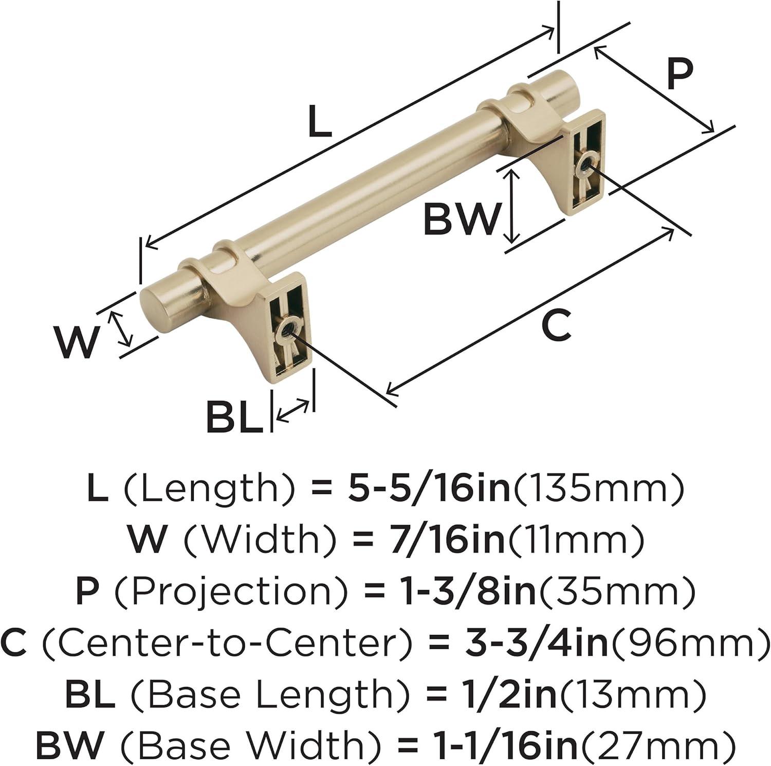Amerock Davenport 10-1/16 inch (256mm) Center-to-Center Polished Nickel Cabinet Pull