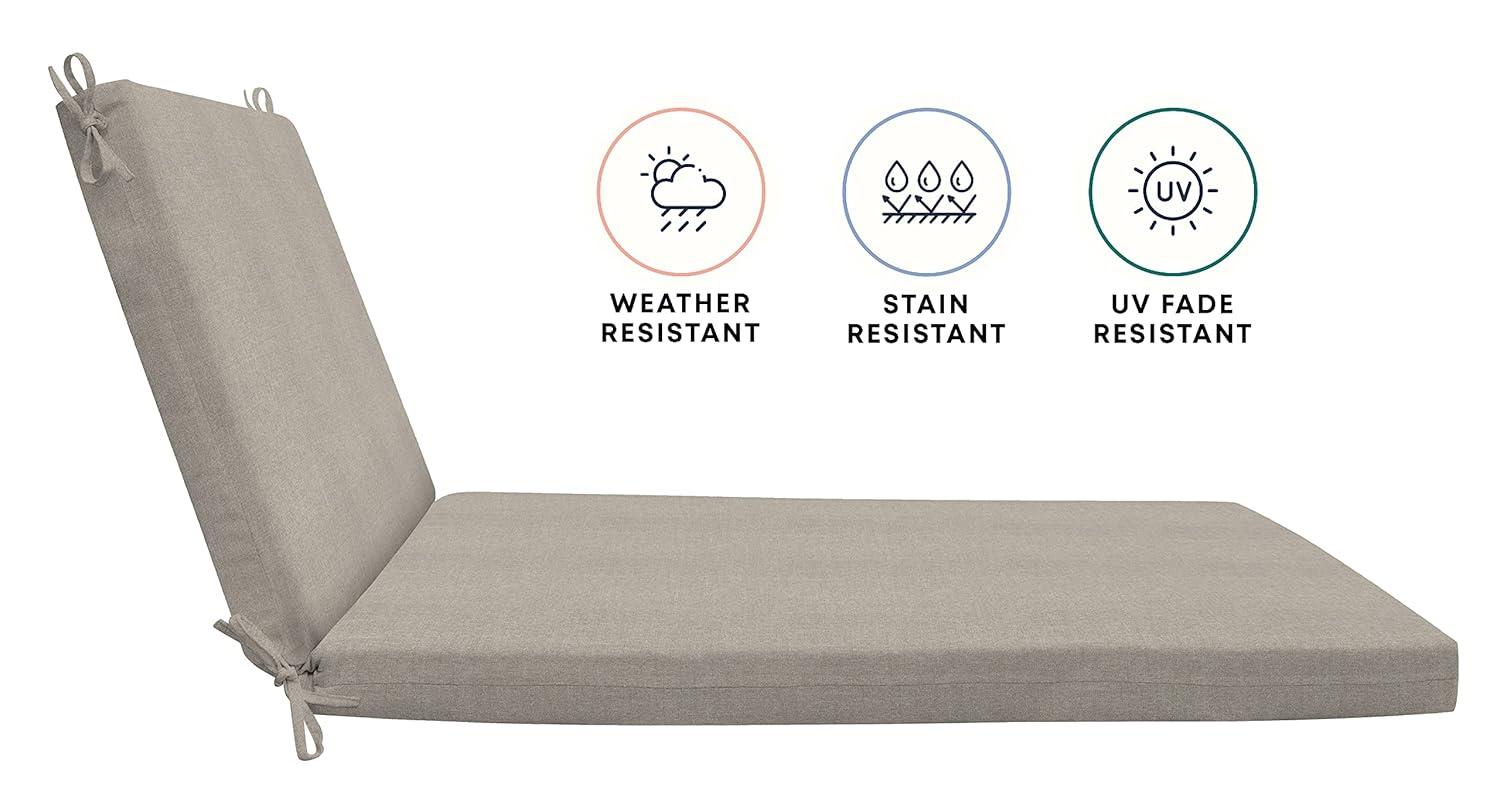 Honeycomb Outdoor Chaise Lounge Cushion - Heathered Solid Taupe