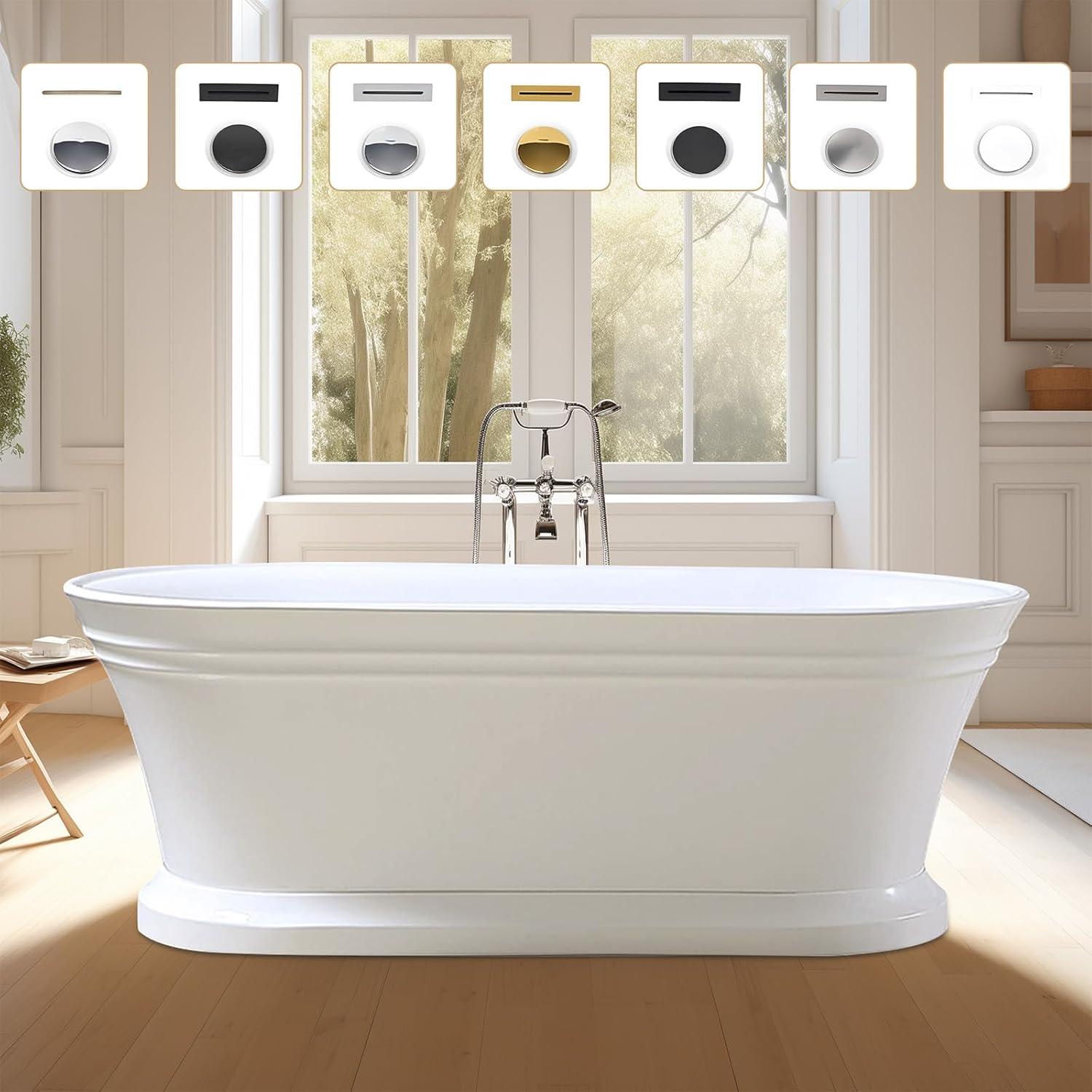 54'' x 29'' Freestanding Soaking Acrylic Bathtub