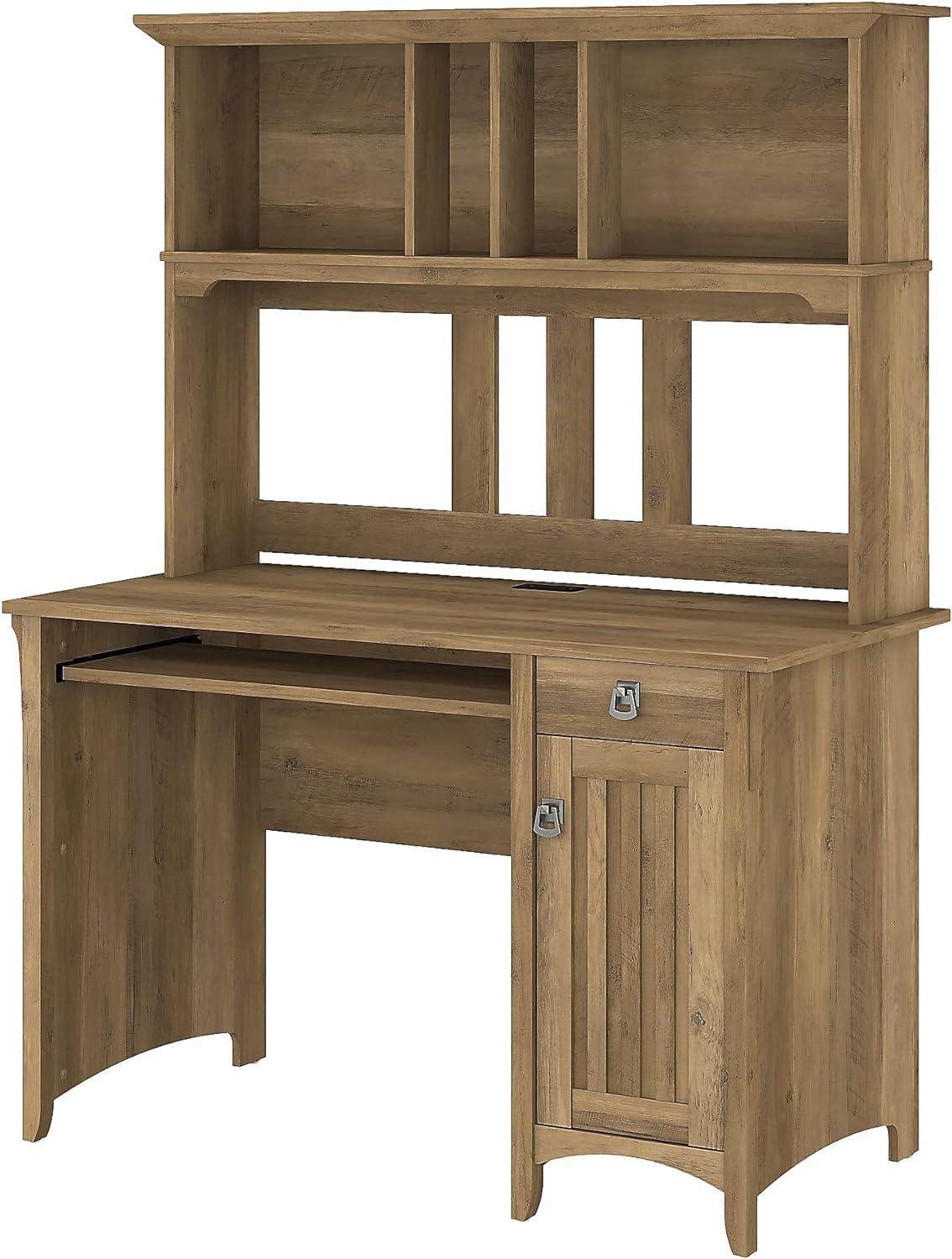 Salinas Mission-Style Reclaimed Pine 47" Computer Desk with Hutch