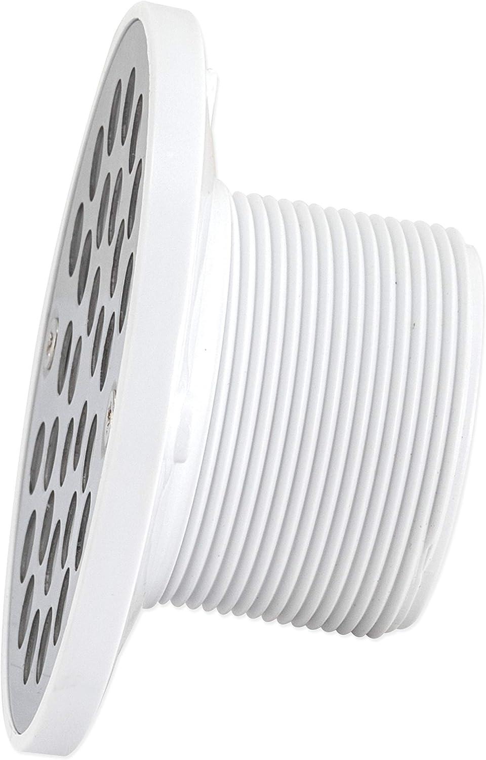 EZ-FLO 15301 PVC Low Profile Floor and Shower Drain, 2 inch x 3 inch, White