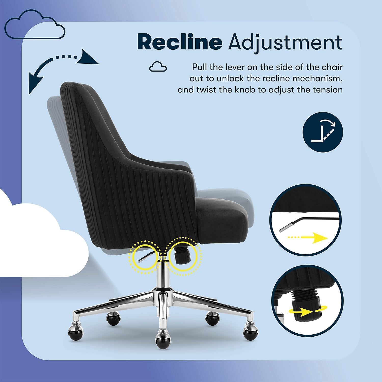 Serta Style Leighton Home Office Chair Fresh Lilac : Upholstered, Adjustable, with Fixed Arms & Wood Frame
